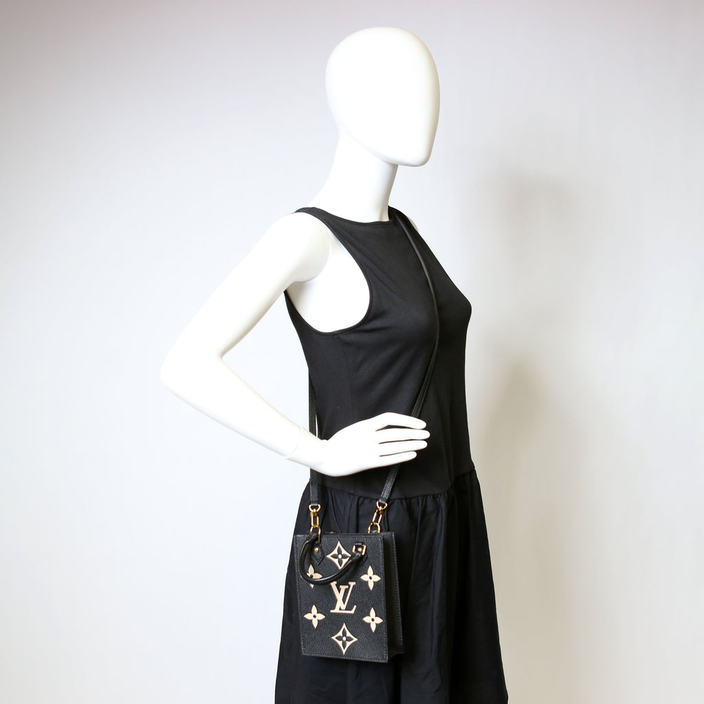 Petite Sac Plat Bicolor Empreinte Black/Cream