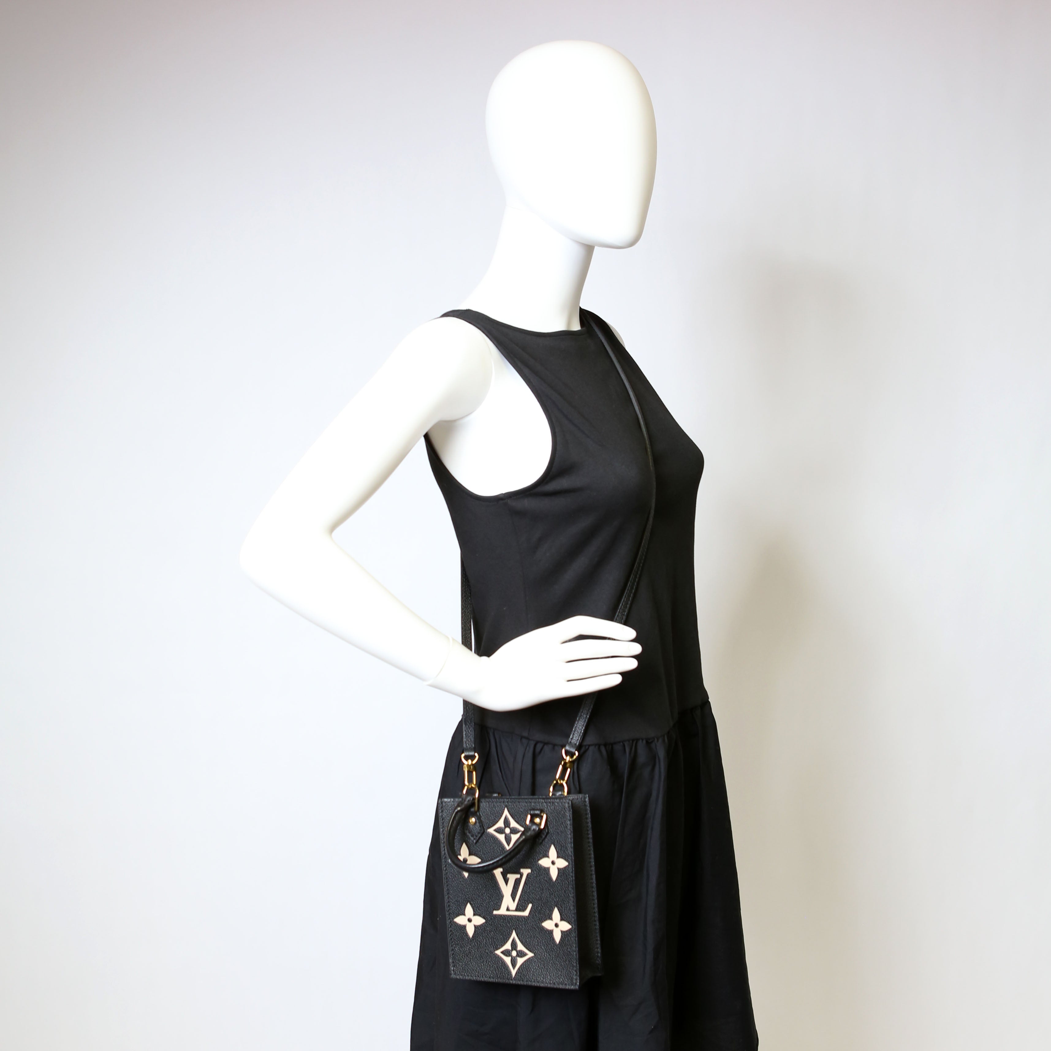 Petite Sac Plat Bicolor Empreinte Black/Cream