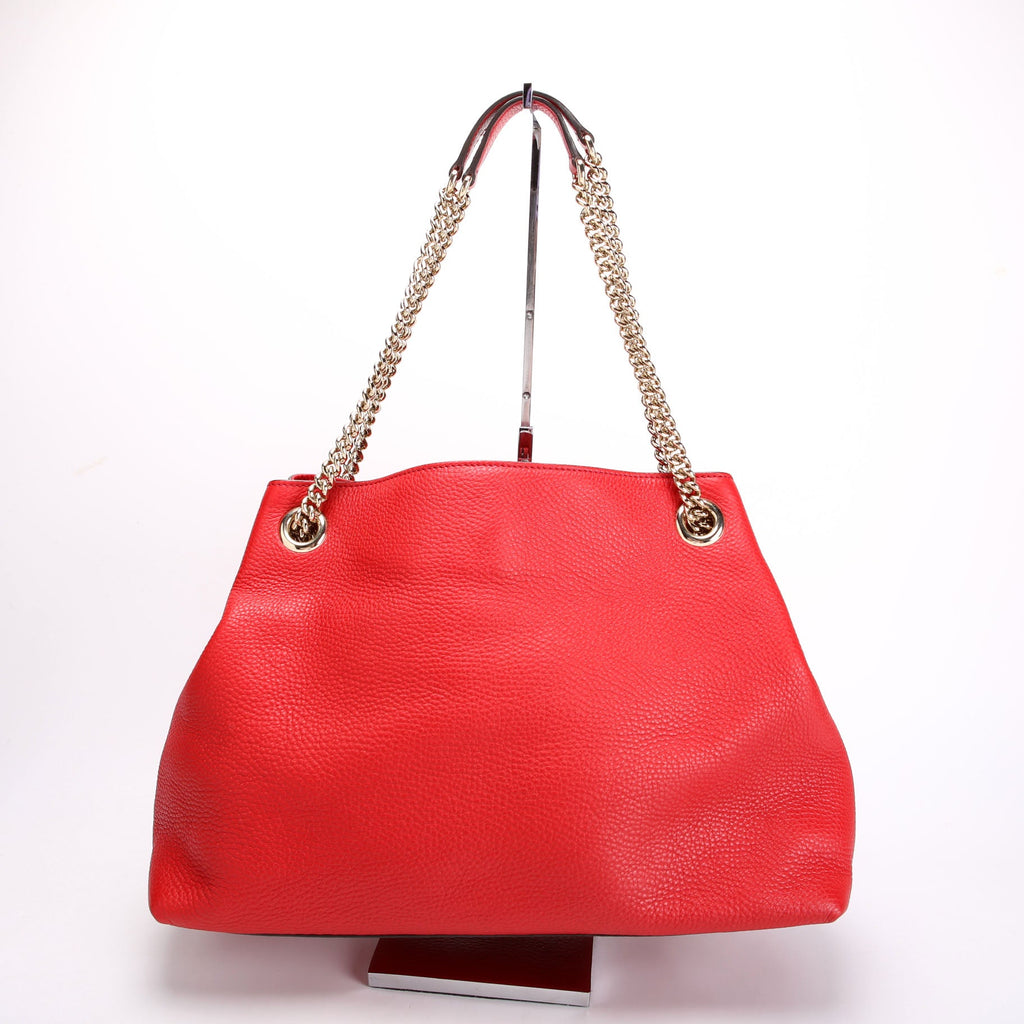 308982 Soho Leather Shoulder Medium Red