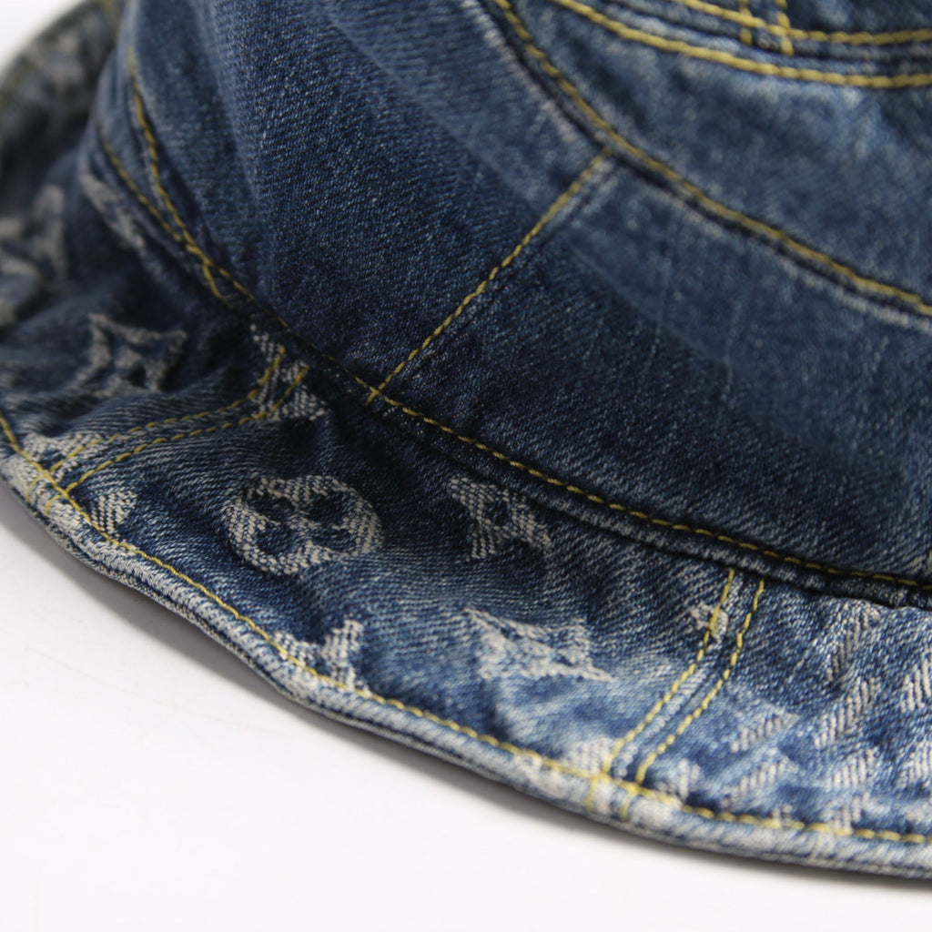 X Nigo Waves Bucket Monogram Hat Size 58CM Blue