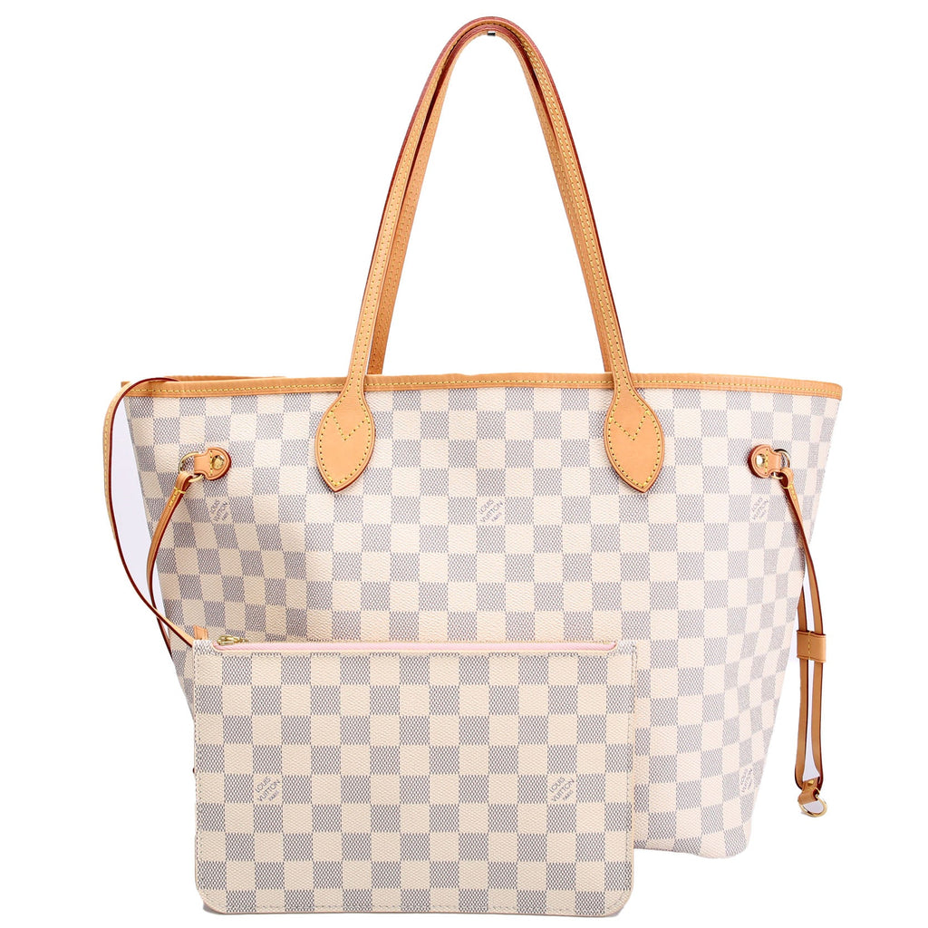 Neverfull With Wallet MM Damier Azur Pink