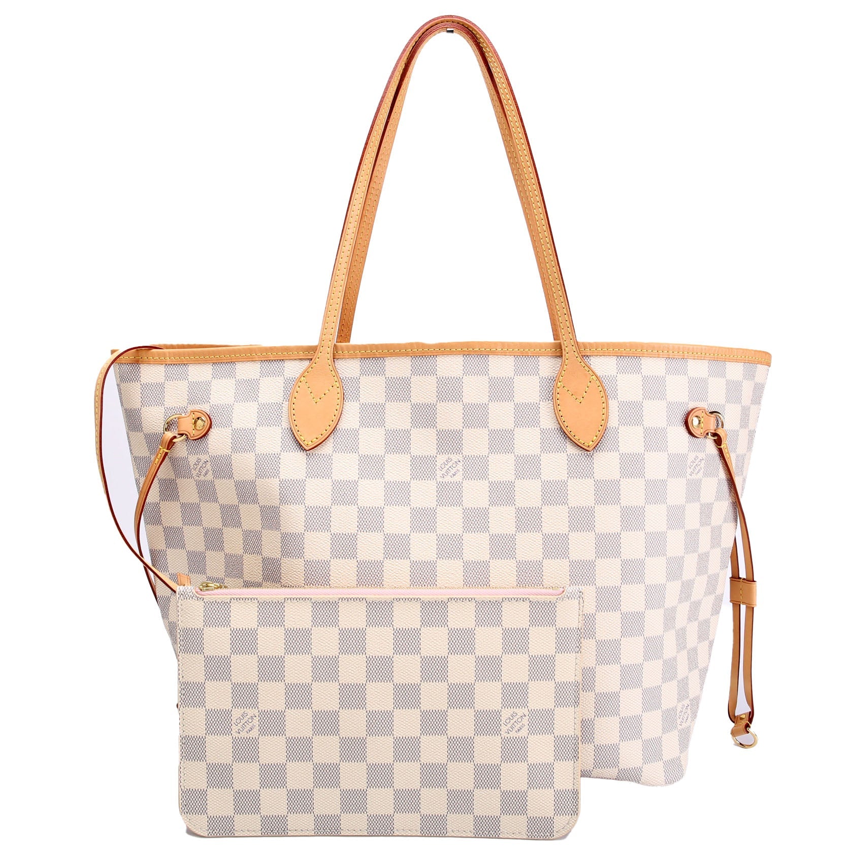 Neverfull With Wallet MM Damier Azur Pink