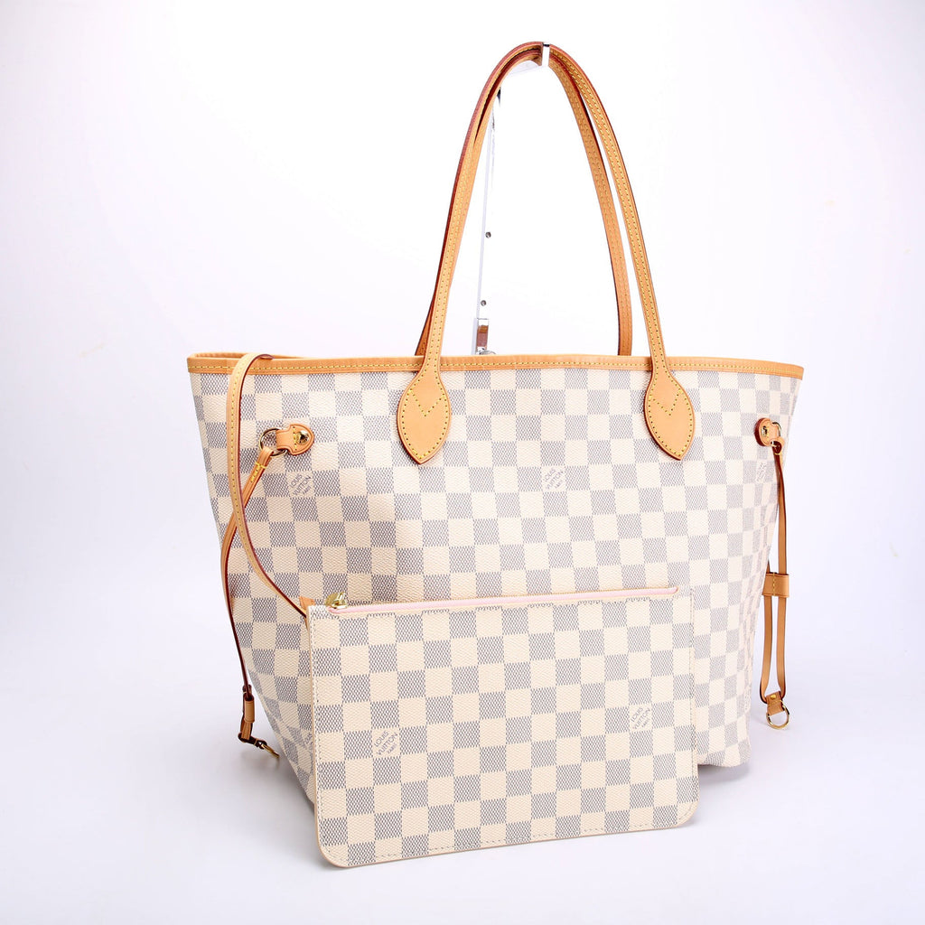 Neverfull With Wallet MM Damier Azur Pink