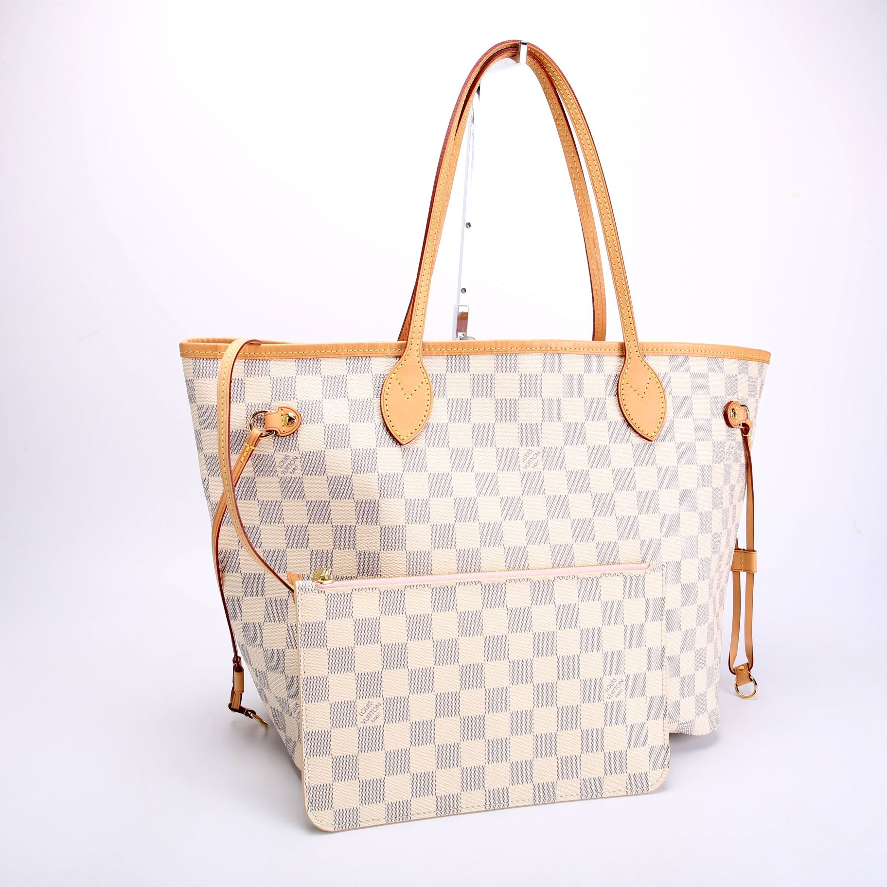 Neverfull With Wallet MM Damier Azur Pink