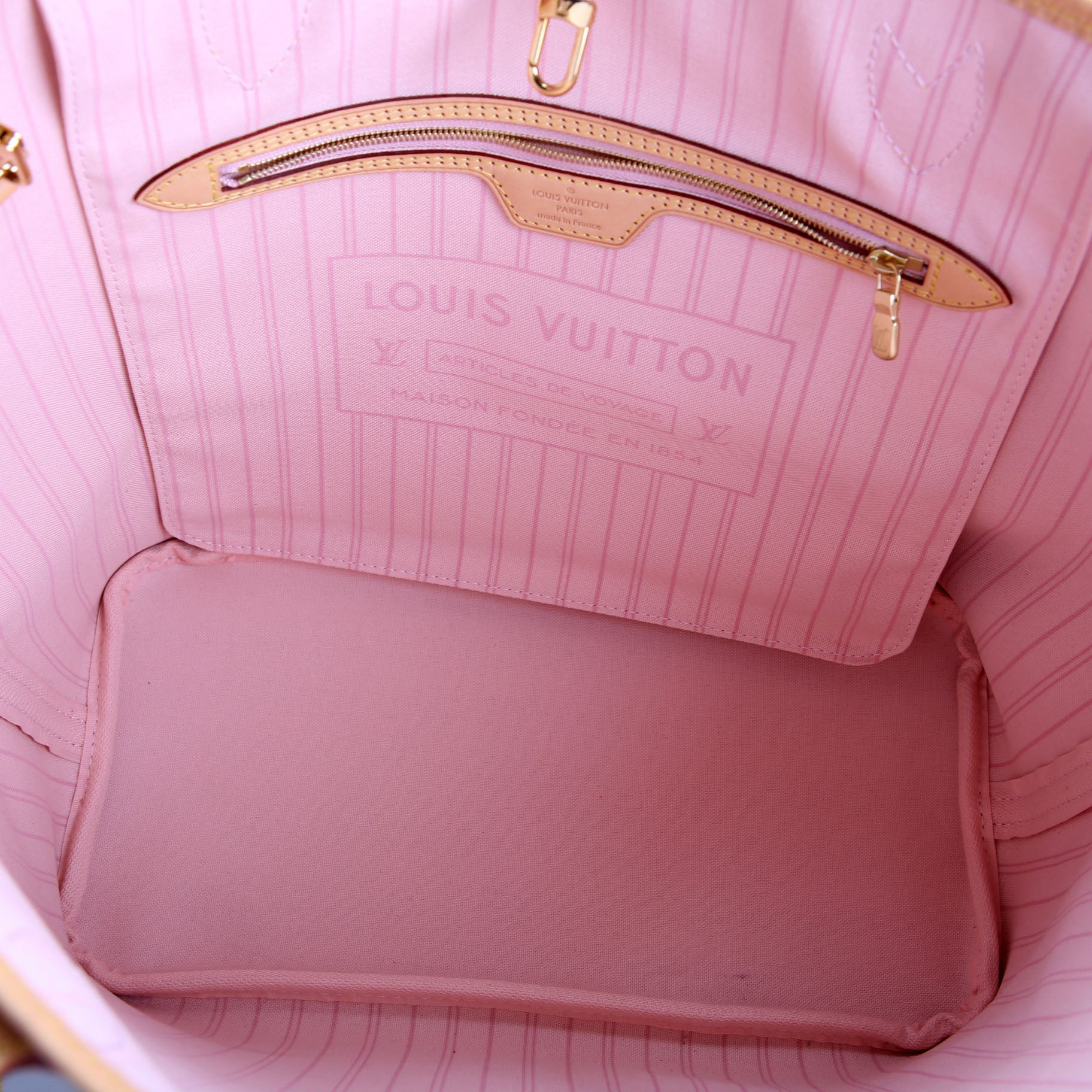 Neverfull With Wallet MM Damier Azur Pink