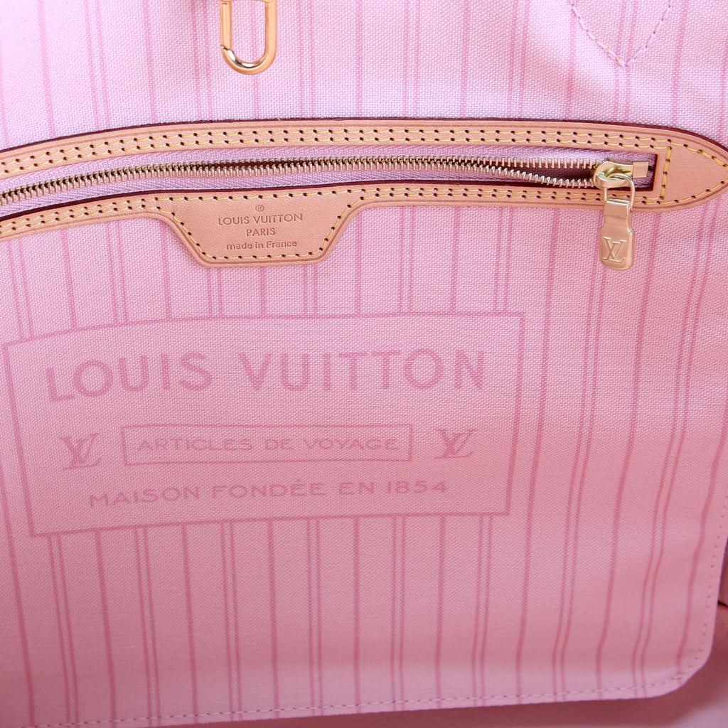 Neverfull With Wallet MM Damier Azur Pink