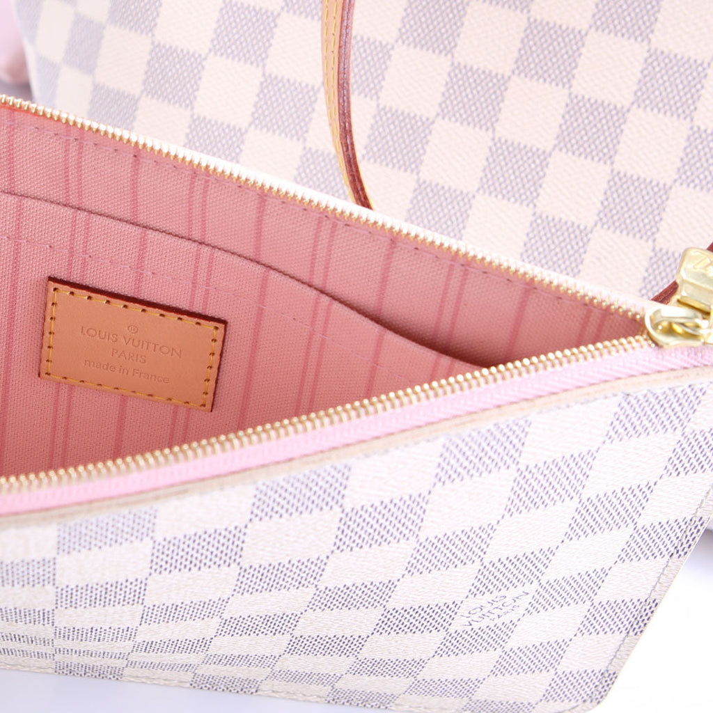 Neverfull With Wallet MM Damier Azur Pink