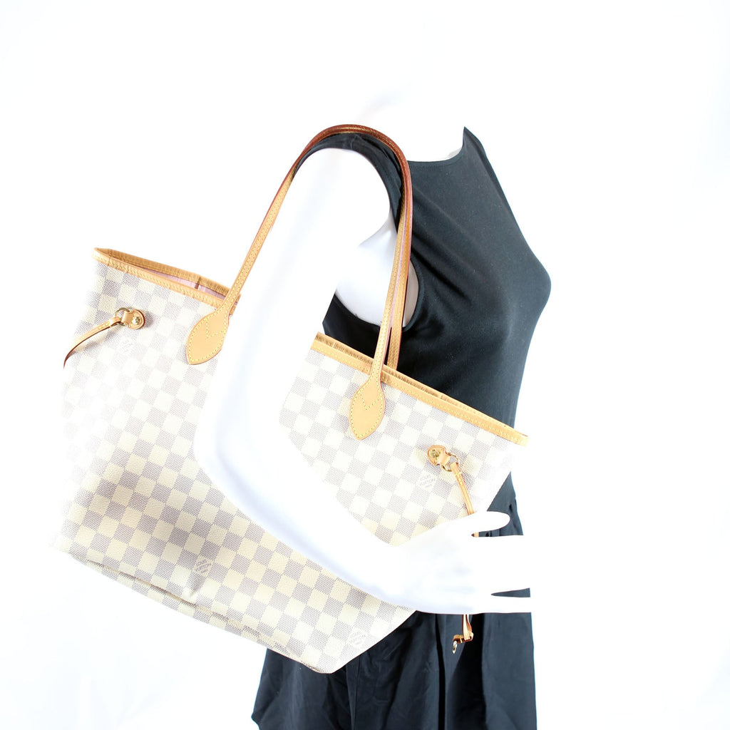 Neverfull With Wallet MM Damier Azur Pink