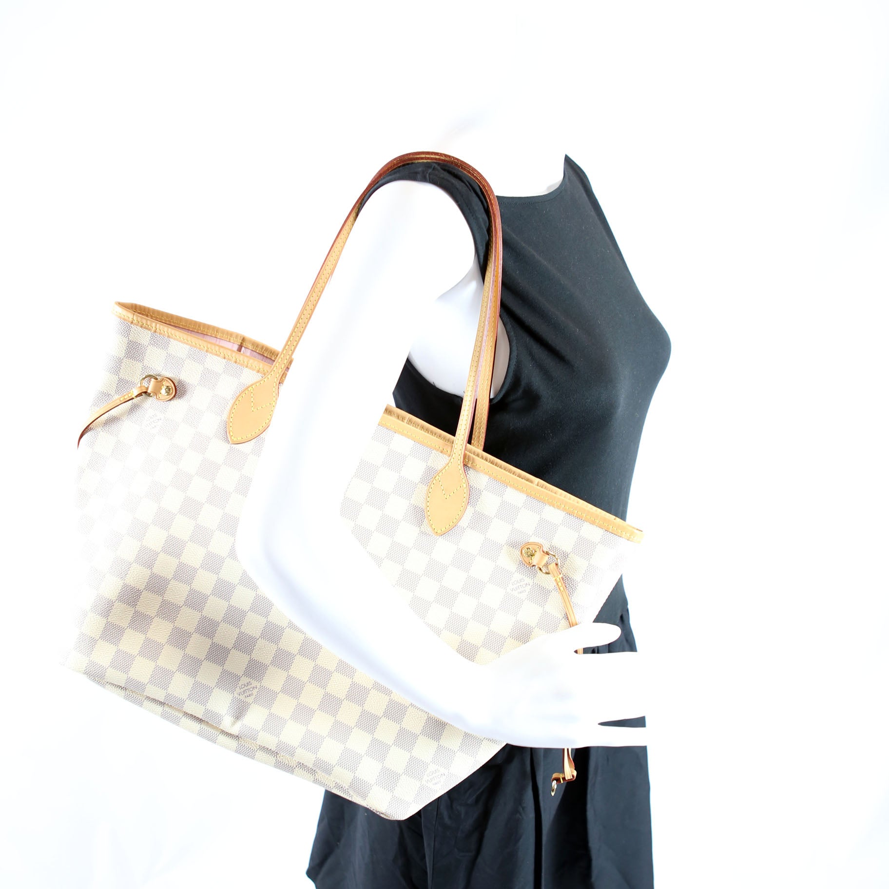 Neverfull With Wallet MM Damier Azur Pink