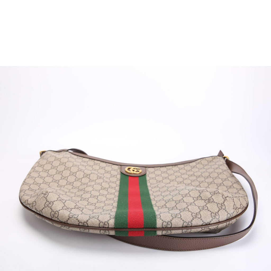 547939 Ophidia GG Supreme Half Moon Hobo Large Brown