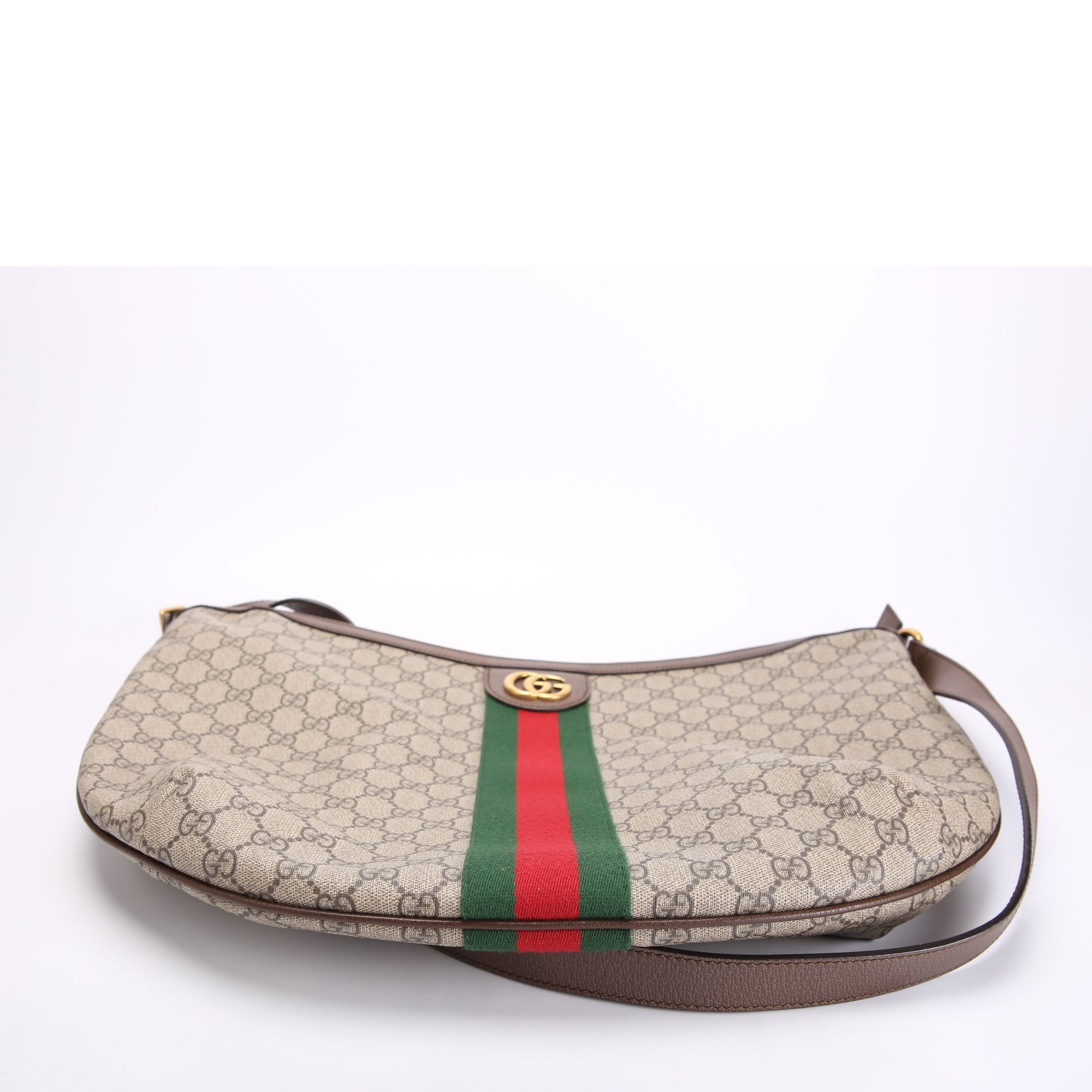 547939 Ophidia GG Supreme Half Moon Hobo Large Brown
