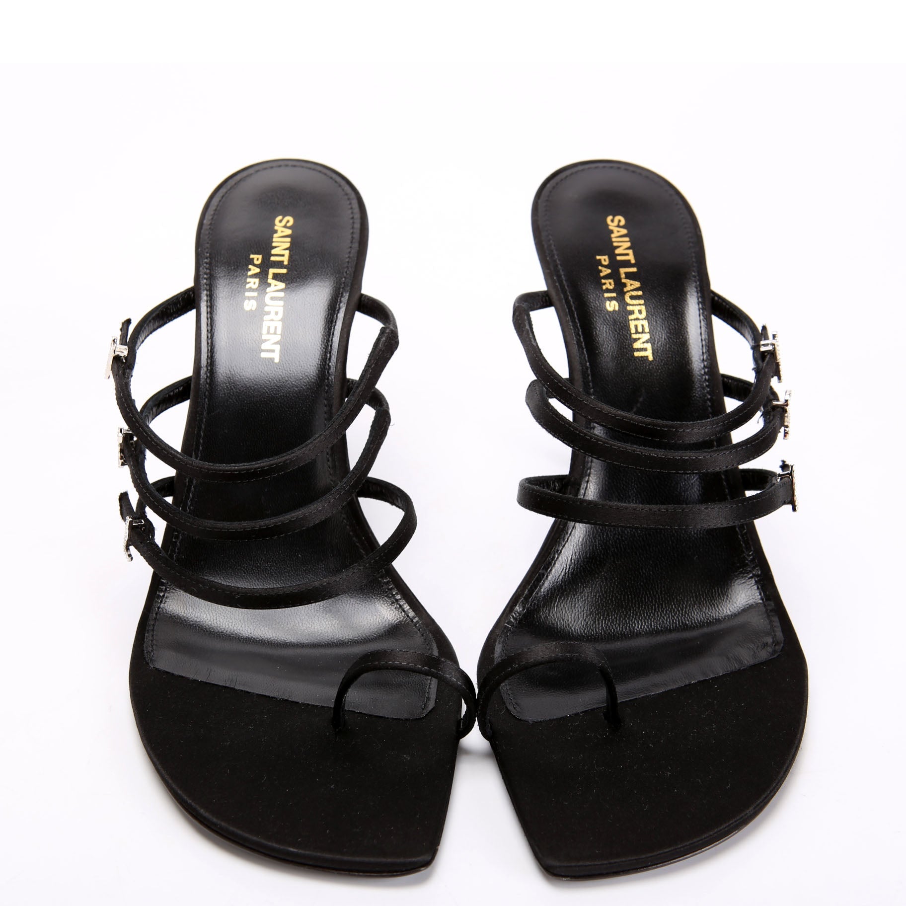 Jerry Satin Sandals Size 39.5 Black