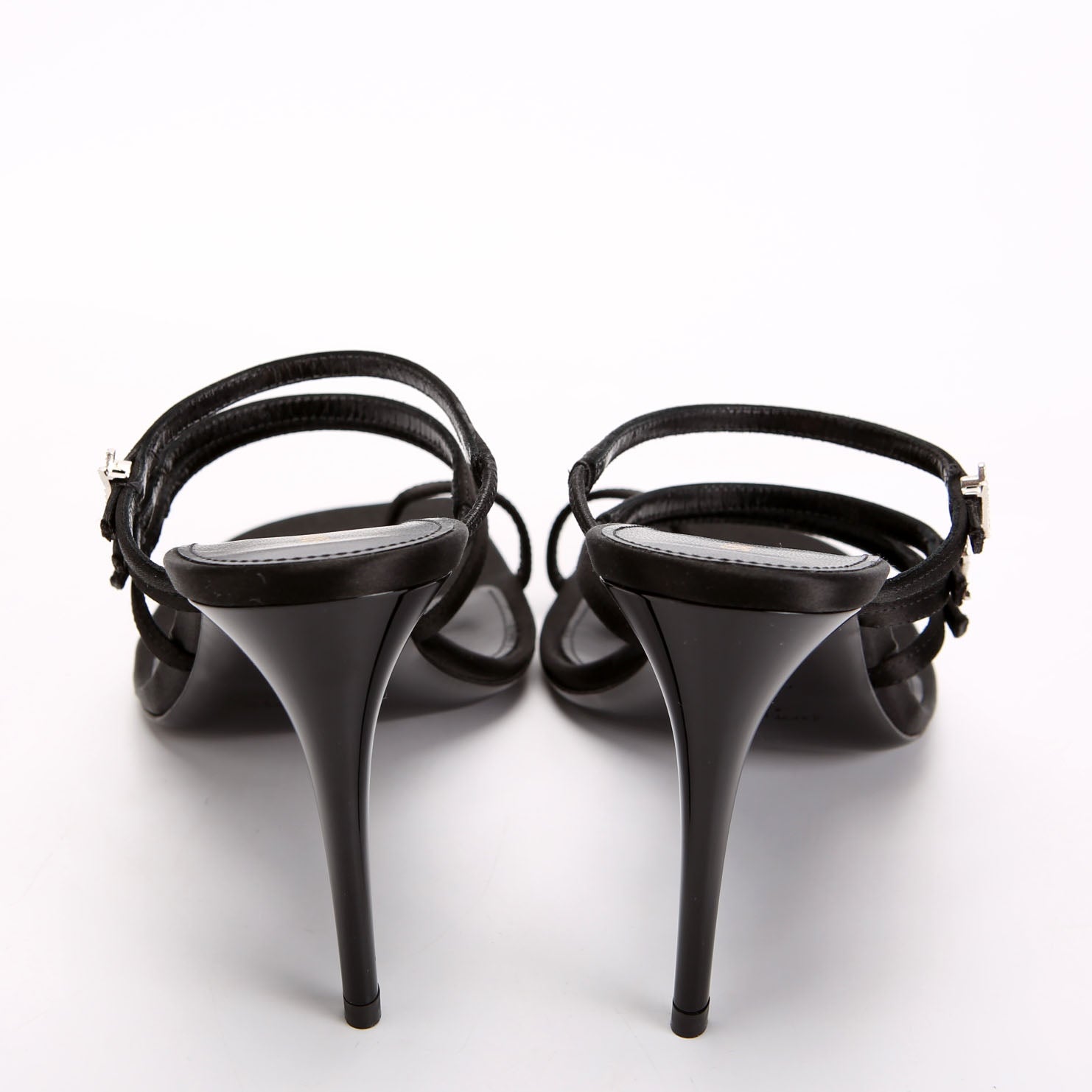 Jerry Satin Sandals Size 39.5 Black
