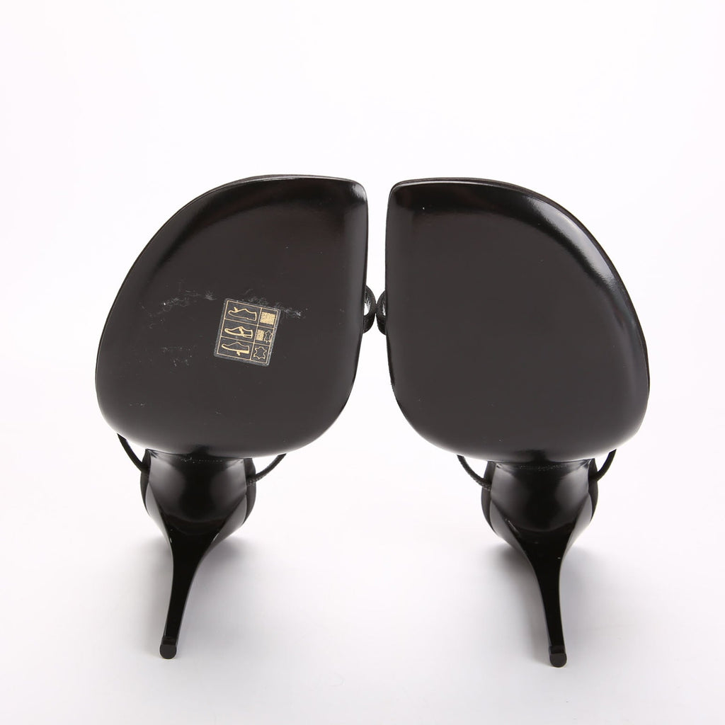 Jerry Satin Sandals Size 39.5 Black