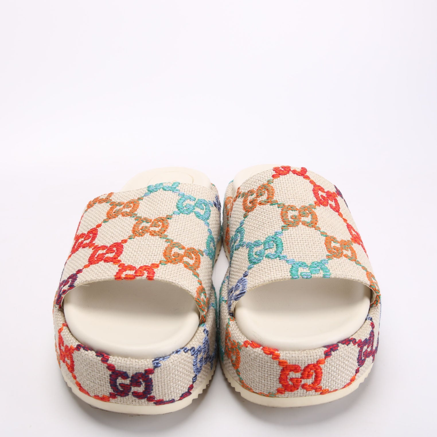 GG Canvas Platform Slides Size 41 White/Multicolor