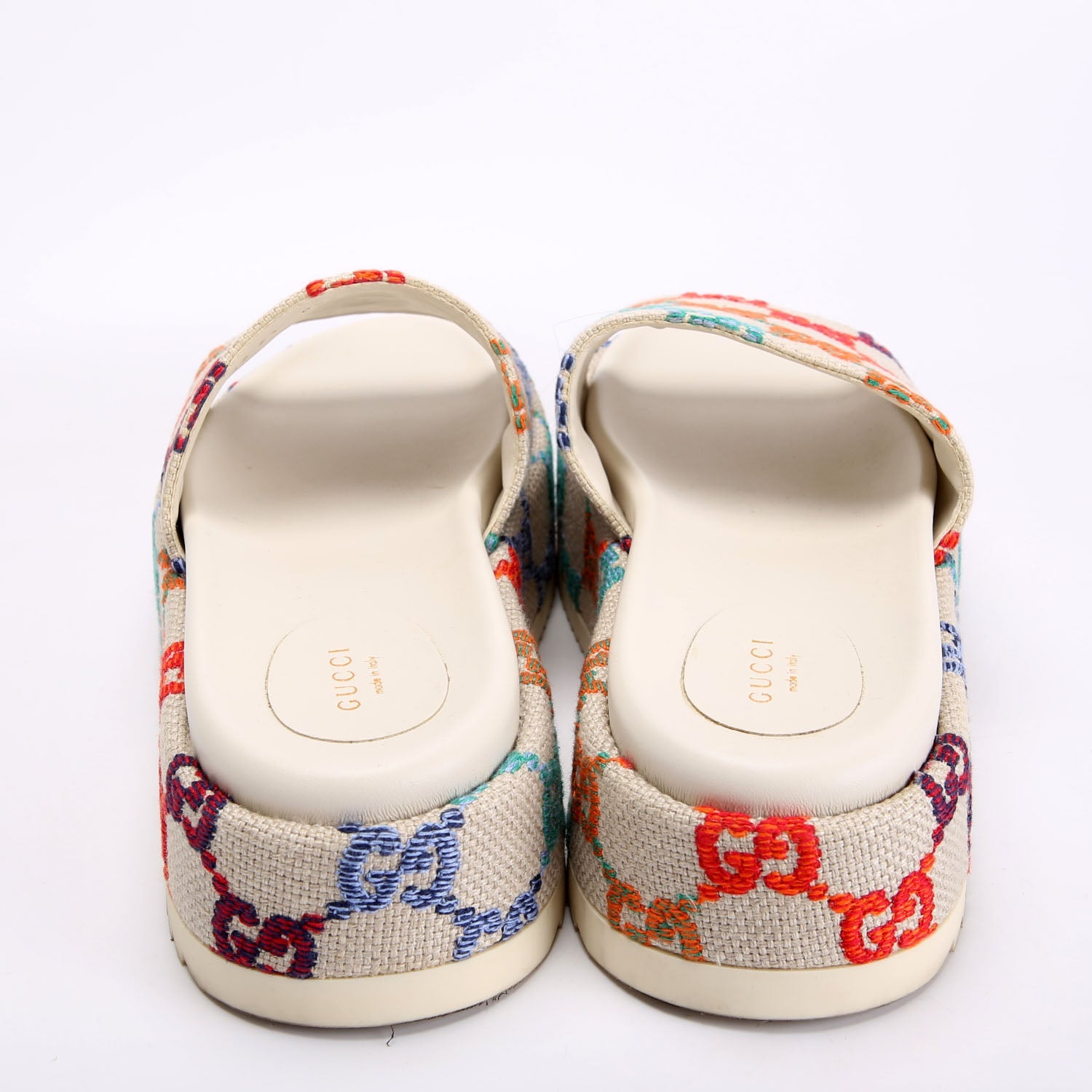 GG Canvas Platform Slides Size 41 White/Multicolor