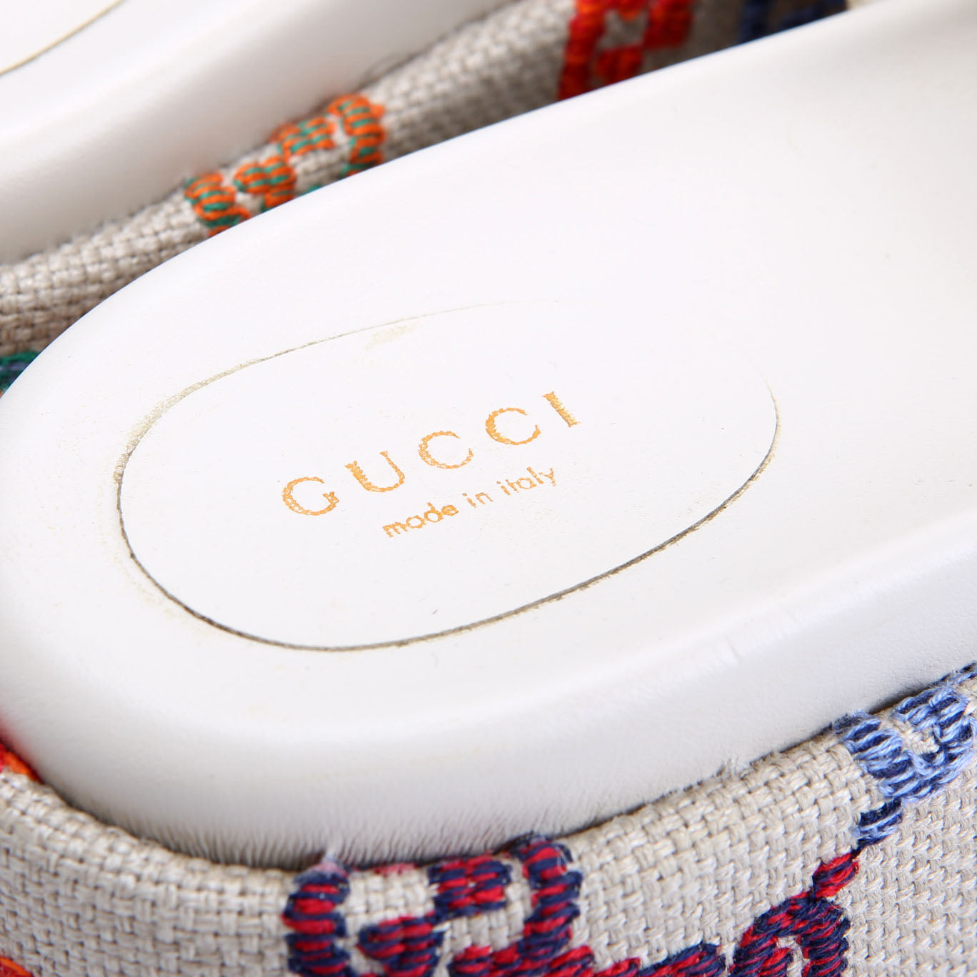 GG Canvas Platform Slides Size 41 White/Multicolor