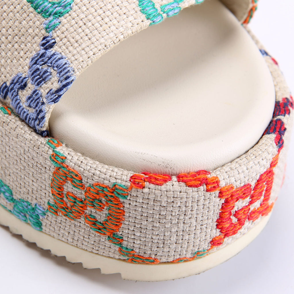 GG Canvas Platform Slides Size 41 White/Multicolor