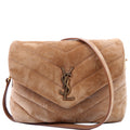 SAINT LAURENT Loulou Suede Satchel Toy Crossbody 678401 Brown