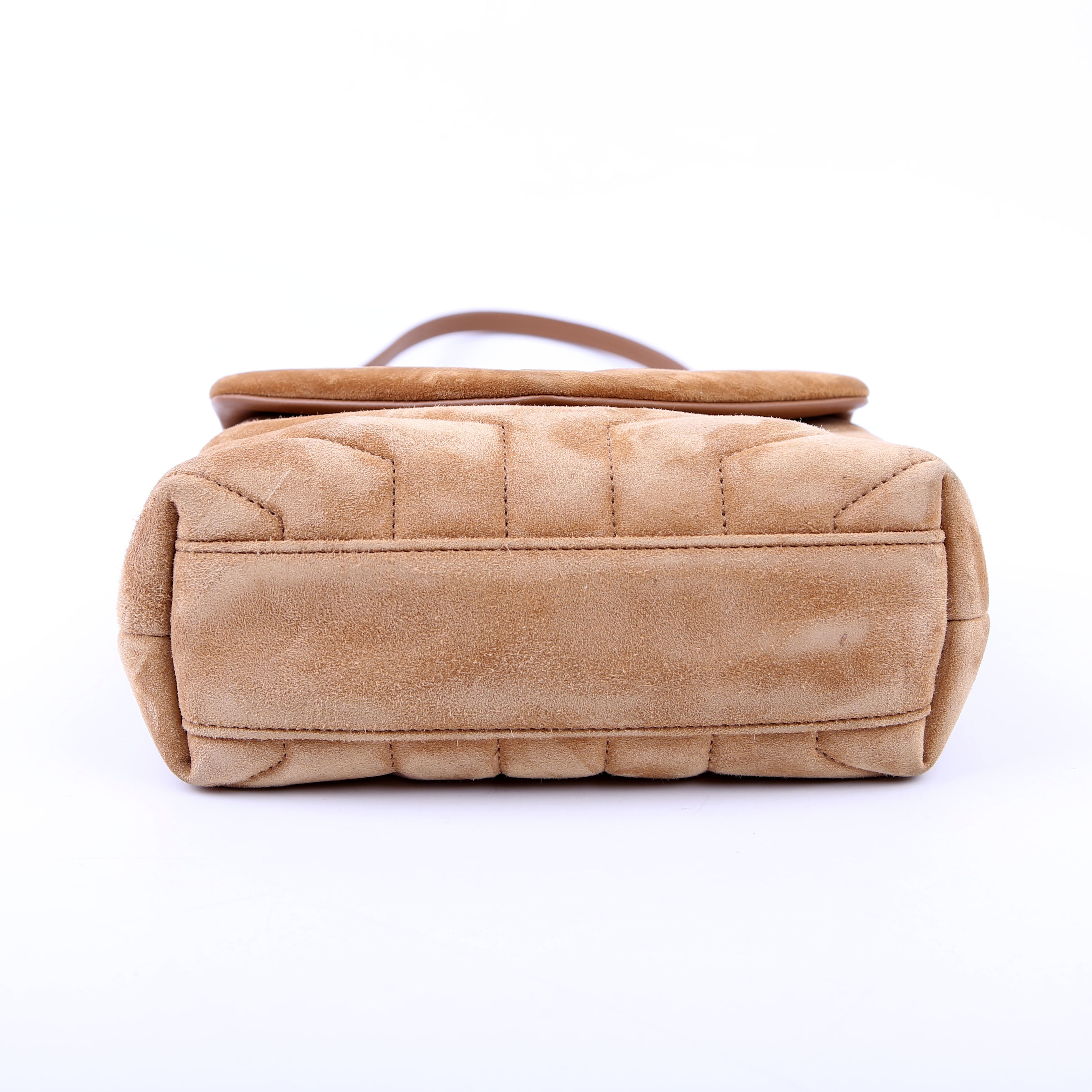 SAINT LAURENT Loulou Suede Satchel Toy Crossbody 678401 Brown