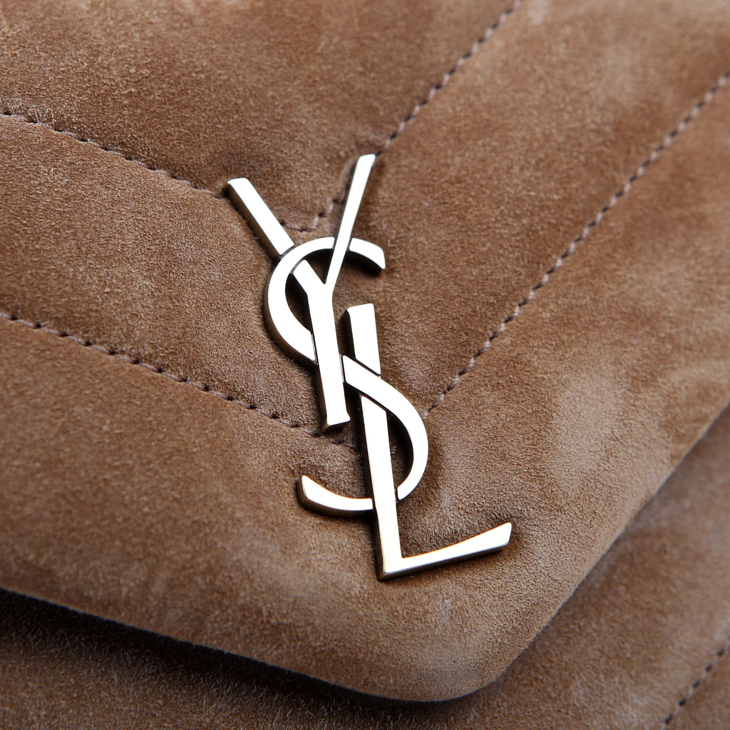 SAINT LAURENT Loulou Suede Satchel Toy Crossbody 678401 Brown