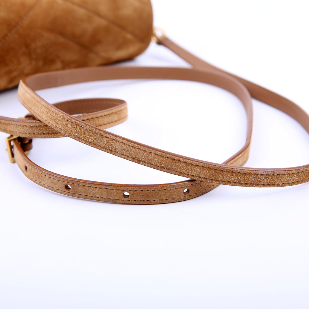 SAINT LAURENT Loulou Suede Satchel Toy Crossbody 678401 Brown