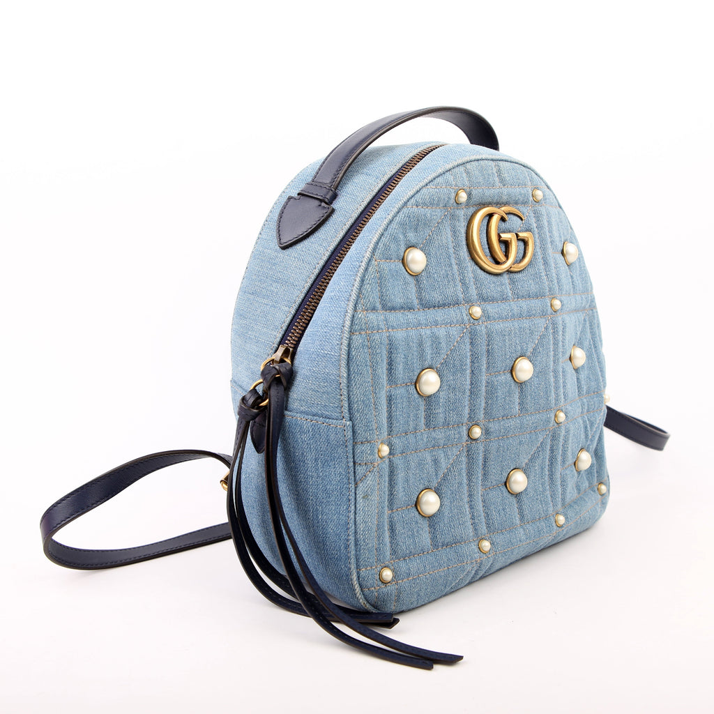 Gucci 476671 Marmont Backpack Denim