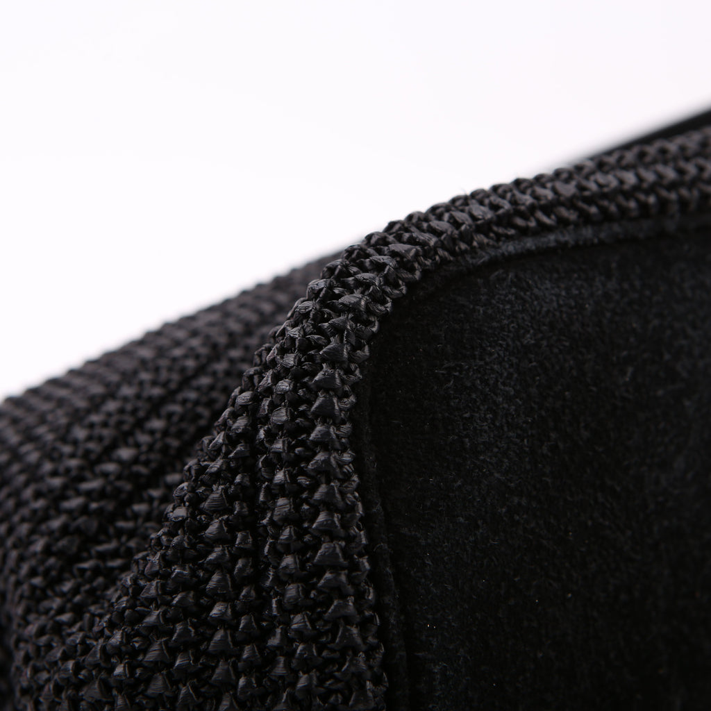 SAINT LAURENT Raffia/Leather Studded Shopping Tote Black