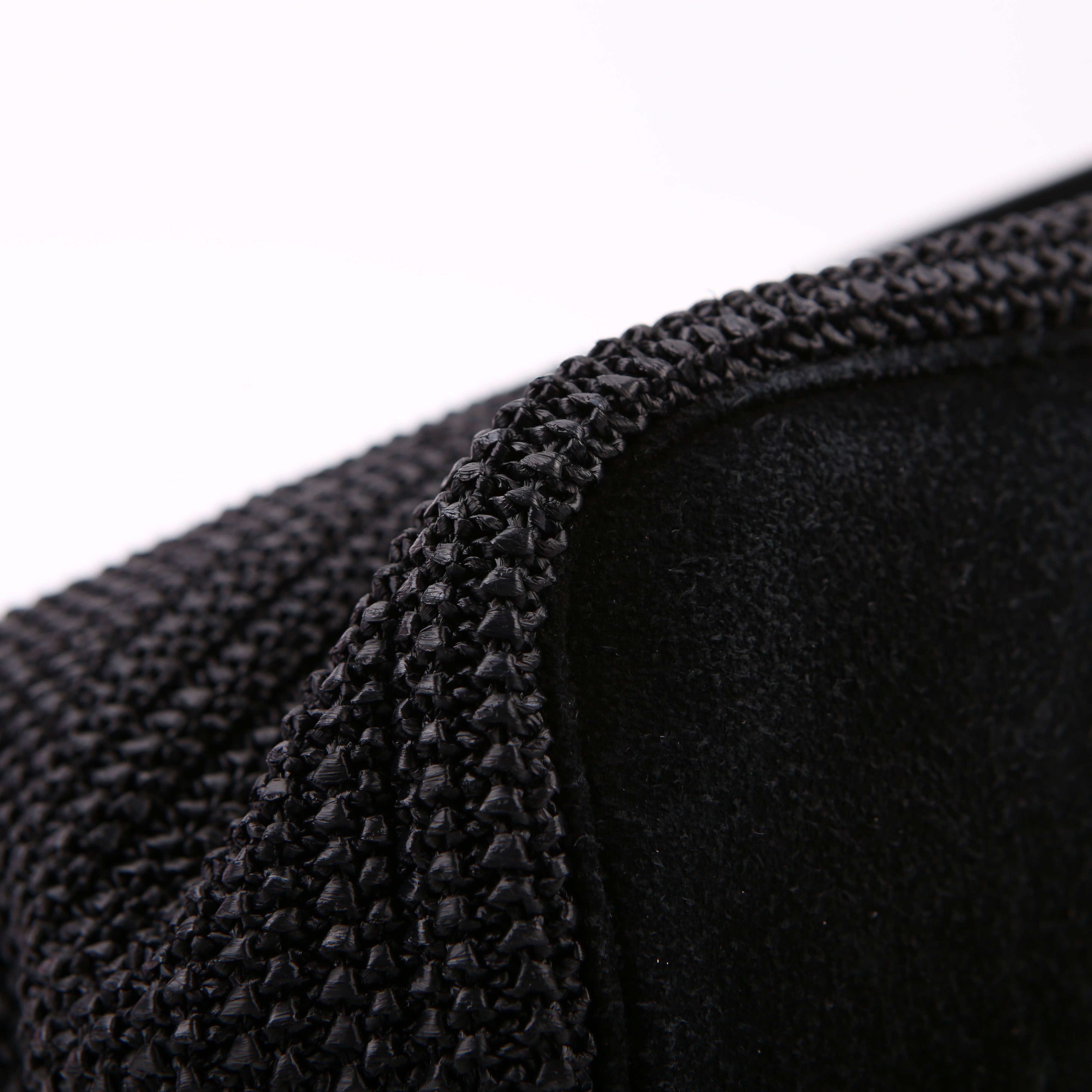 SAINT LAURENT Raffia/Leather Studded Shopping Tote Black
