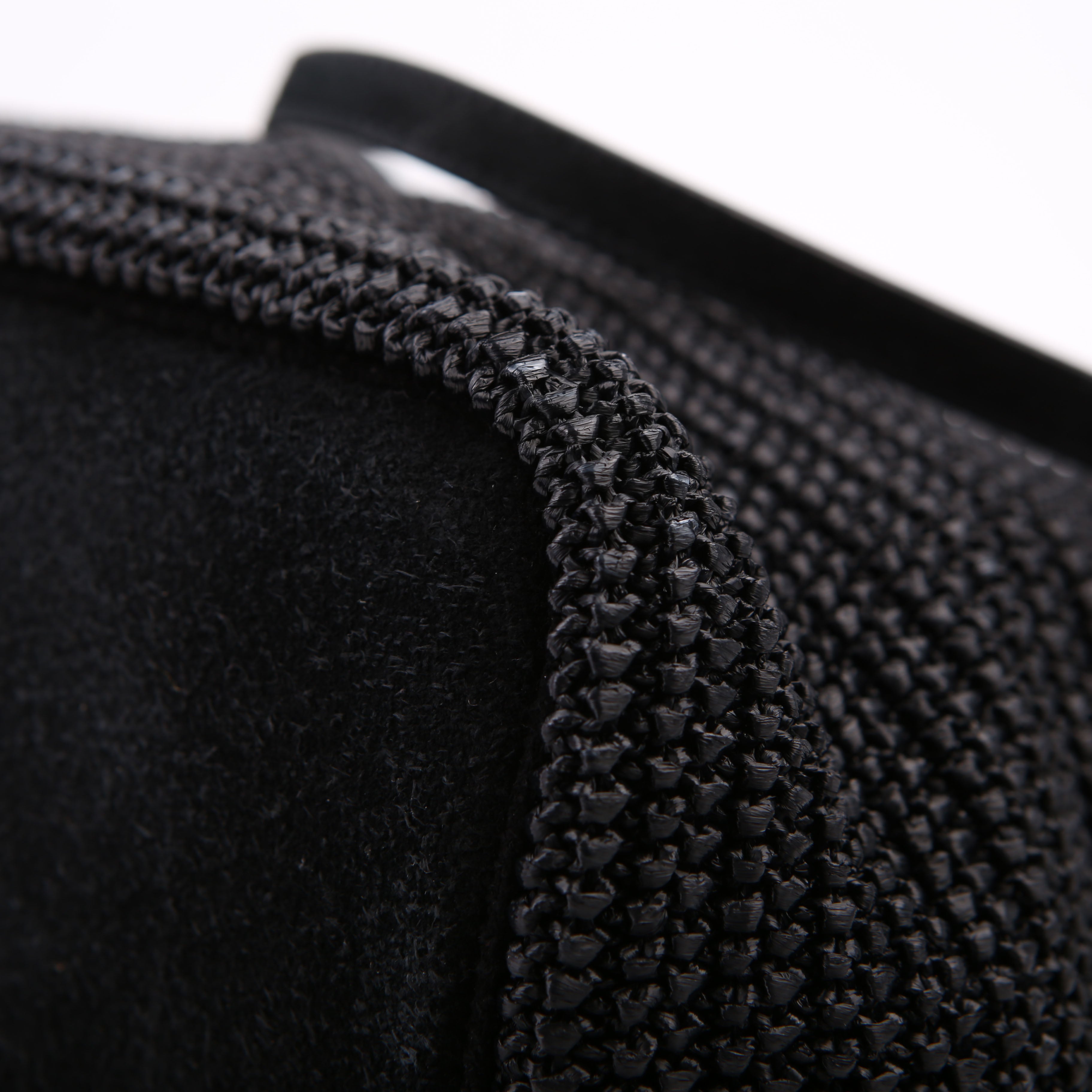 SAINT LAURENT Raffia/Leather Studded Shopping Tote Black