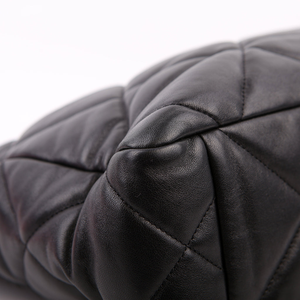 Chanel 19 Quilted Goatskin N/S Shopping Tote Black