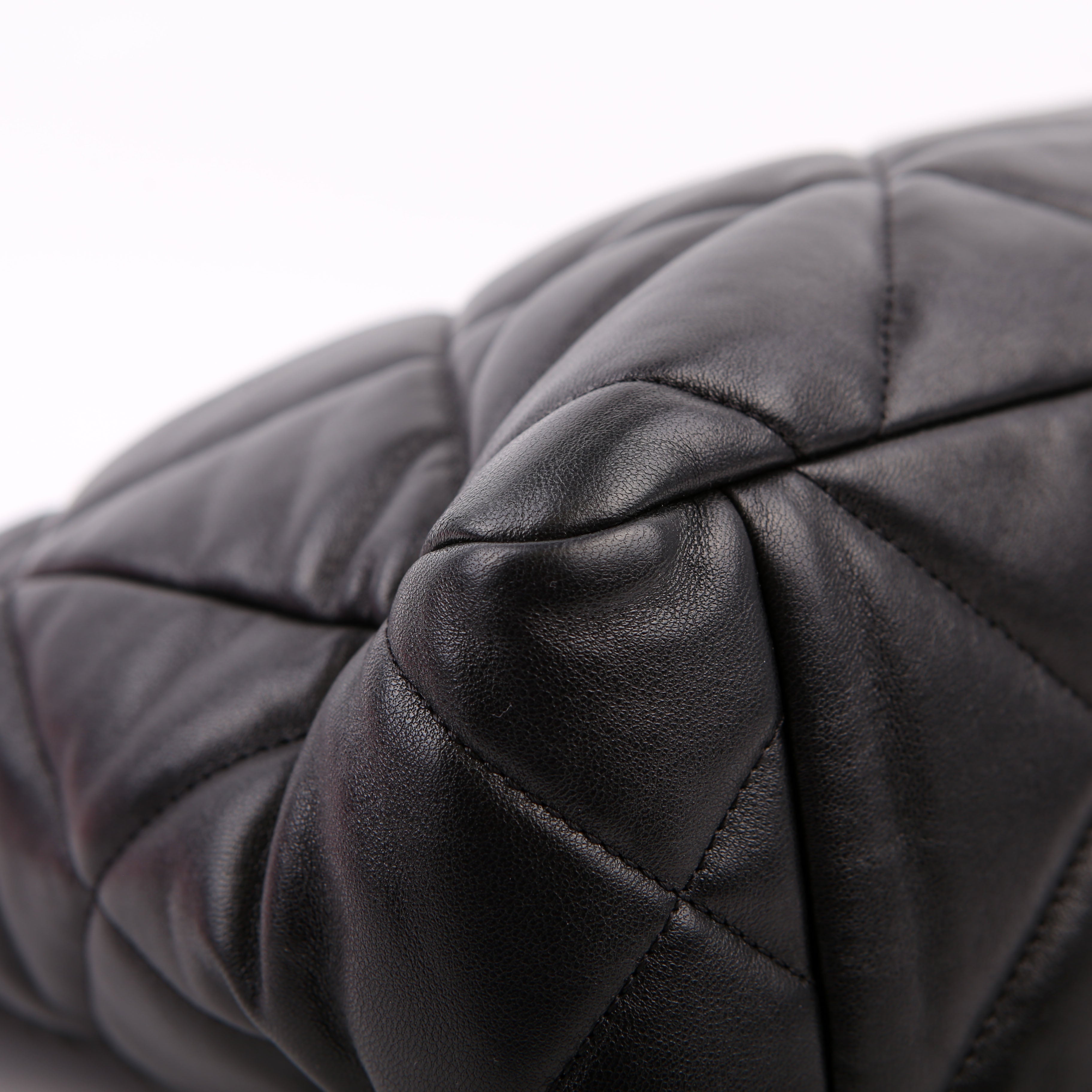 Chanel 19 Quilted Goatskin N/S Shopping Tote Black