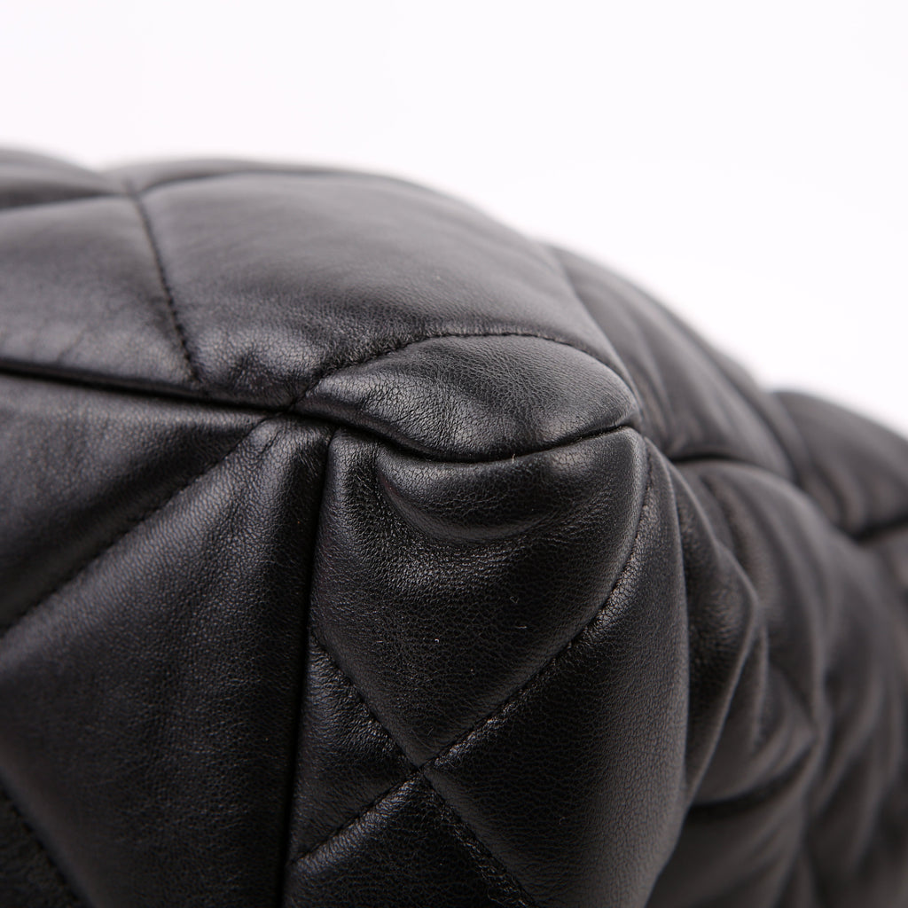 Chanel 19 Quilted Goatskin N/S Shopping Tote Black