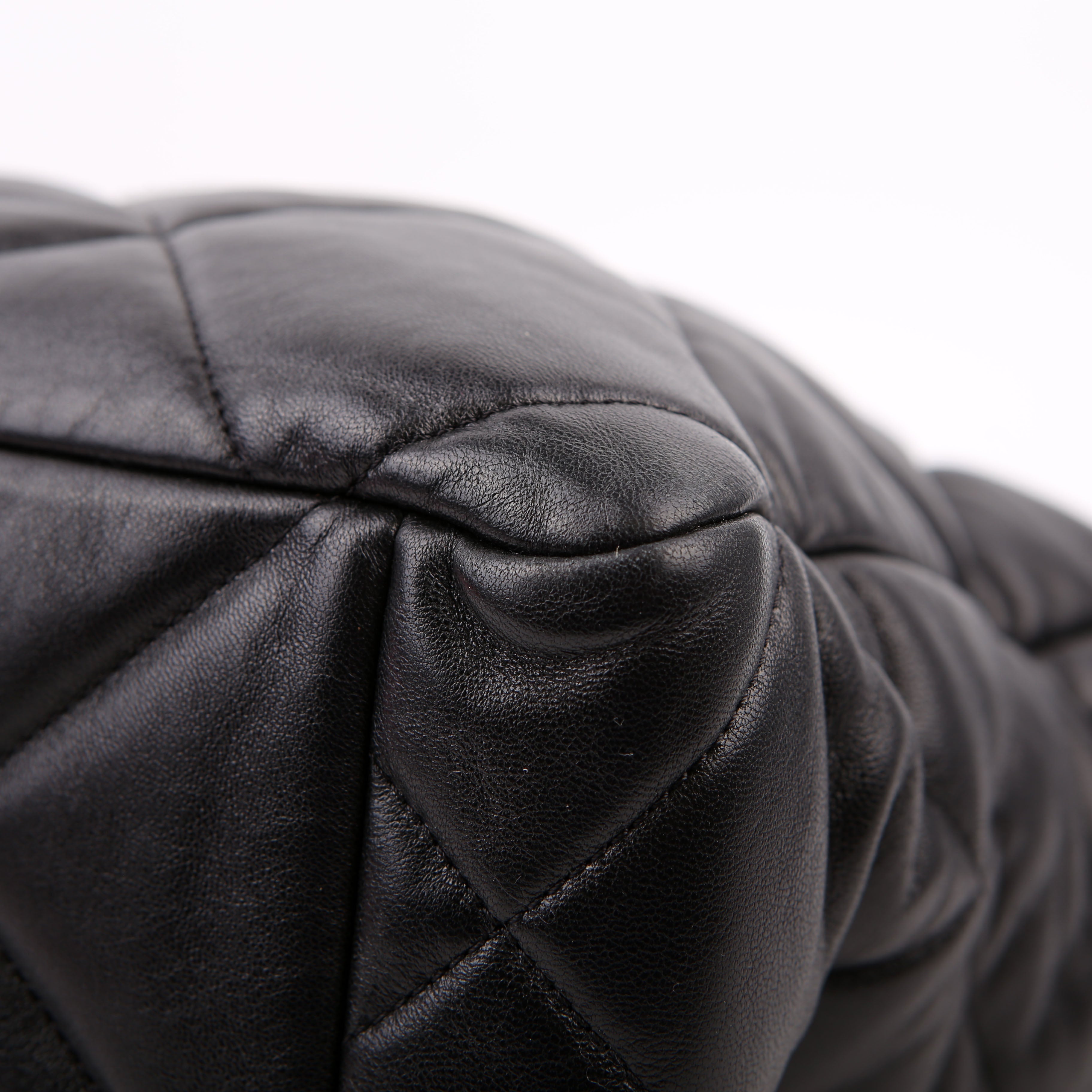 Chanel 19 Quilted Goatskin N/S Shopping Tote Black