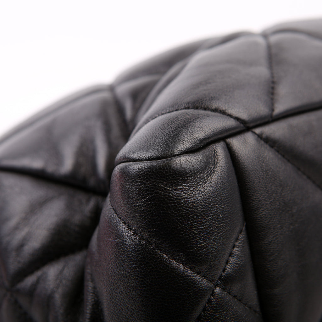 Chanel 19 Quilted Goatskin N/S Shopping Tote Black