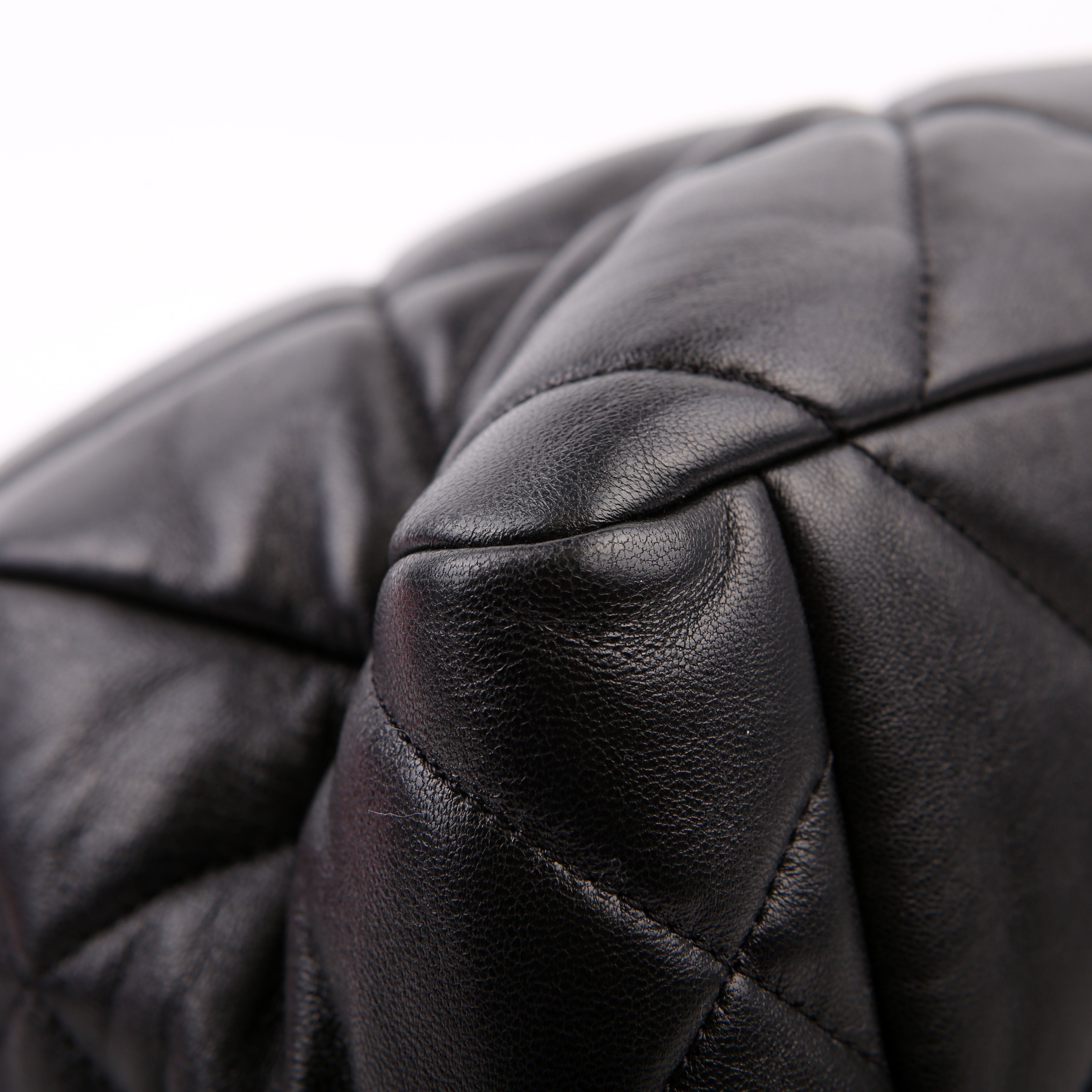 Chanel 19 Quilted Goatskin N/S Shopping Tote Black