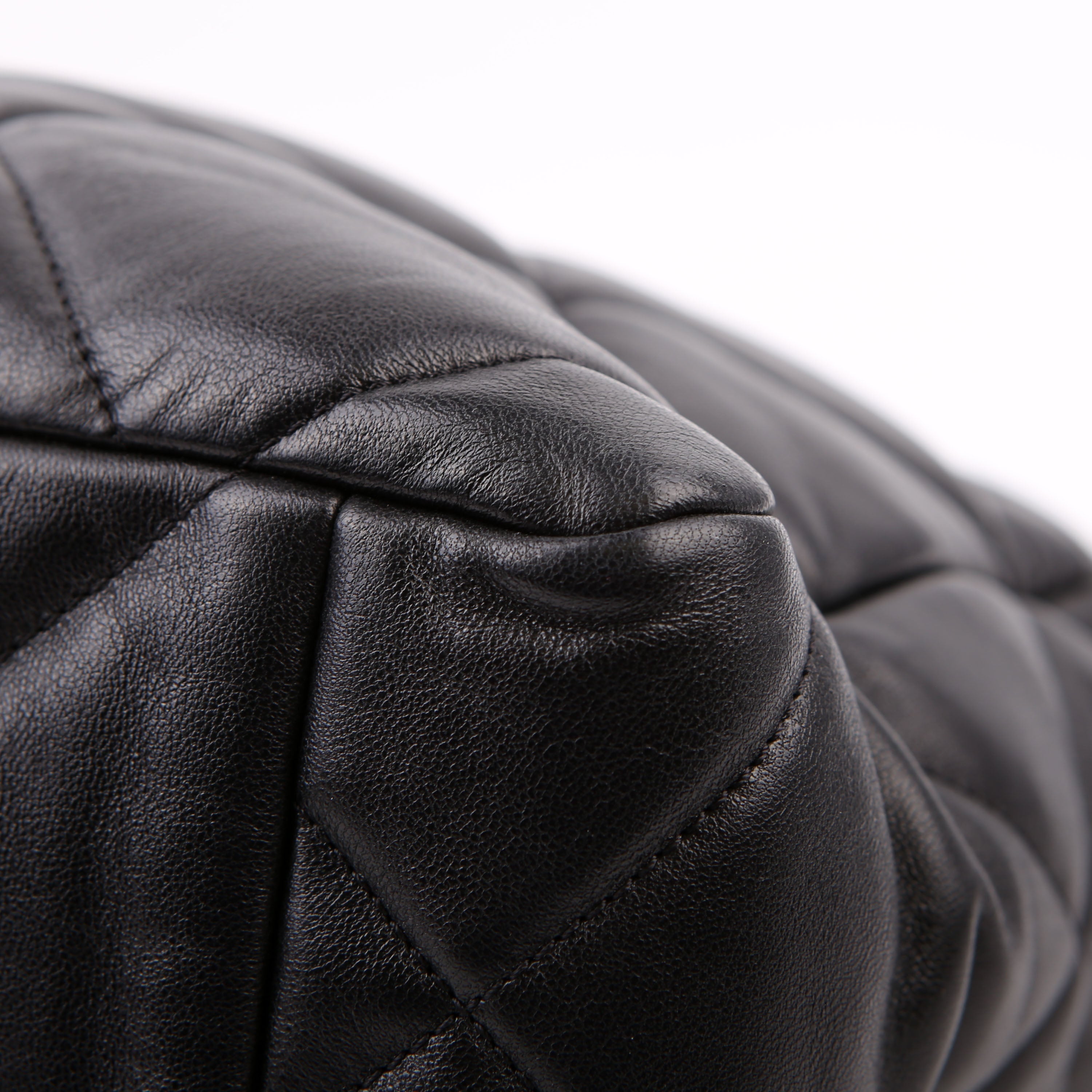 Chanel 19 Quilted Goatskin N/S Shopping Tote Black