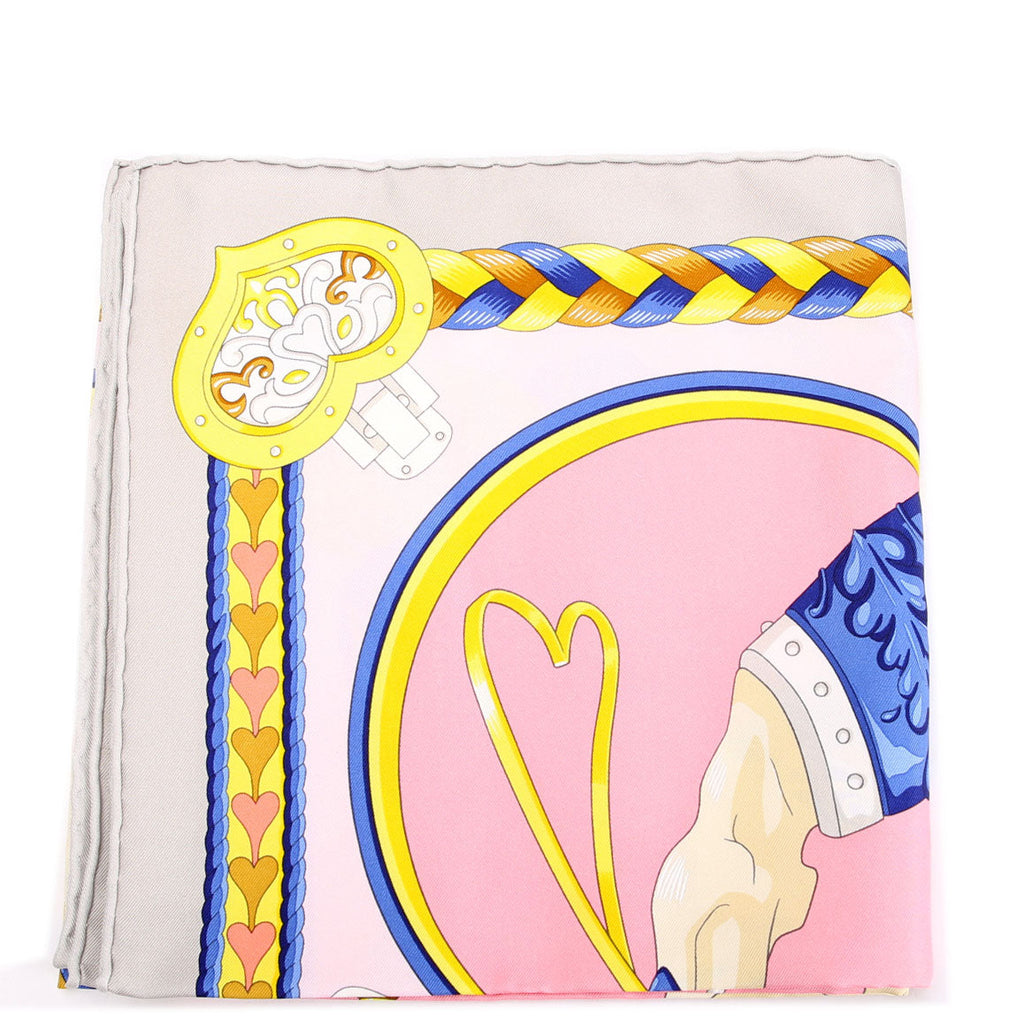 Harnais De Coeur 90 Silk Scarf Grey/Multicolor