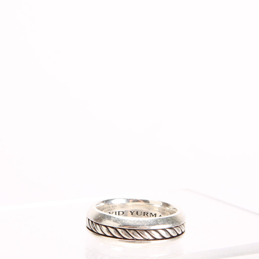 Cable Inset Band Ring 925 Size 10.75