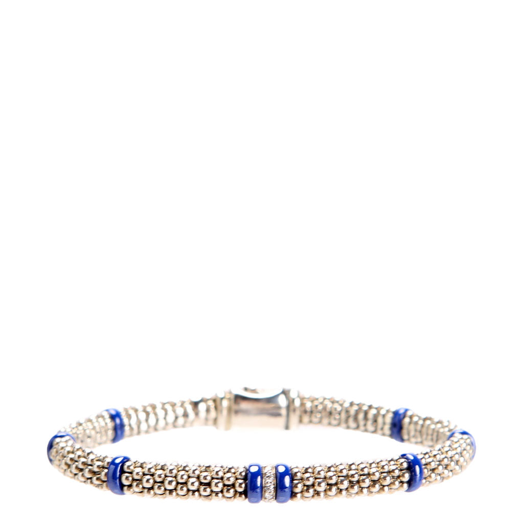 Ultramarine Seven Station Caviar/Beaded/925 9MM
