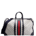 Gucci 696039 GG Supreme Canvas Large Duffle Bag Navy/Beige/Red
