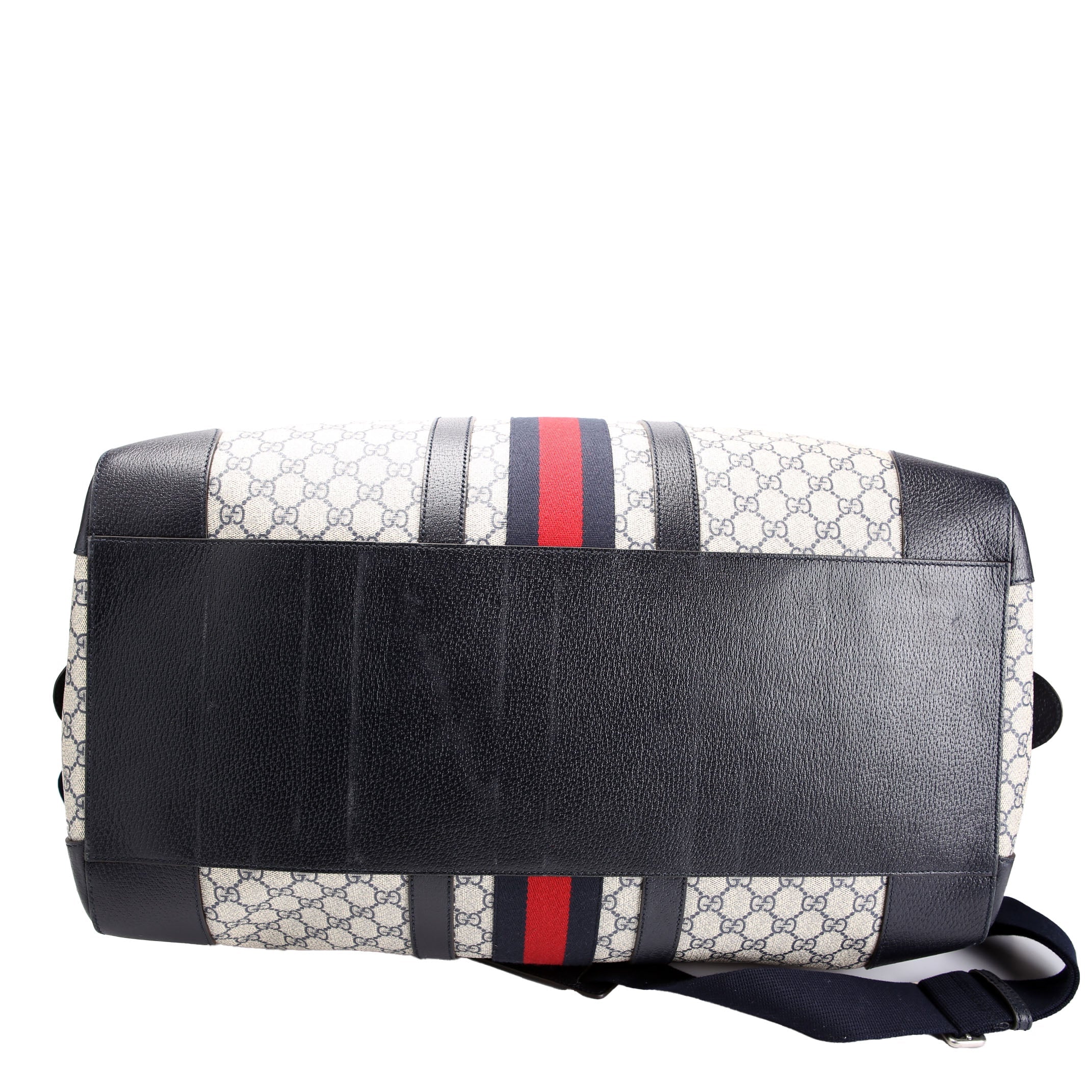 Gucci 696039 GG Supreme Canvas Large Duffle Bag Navy/Beige/Red