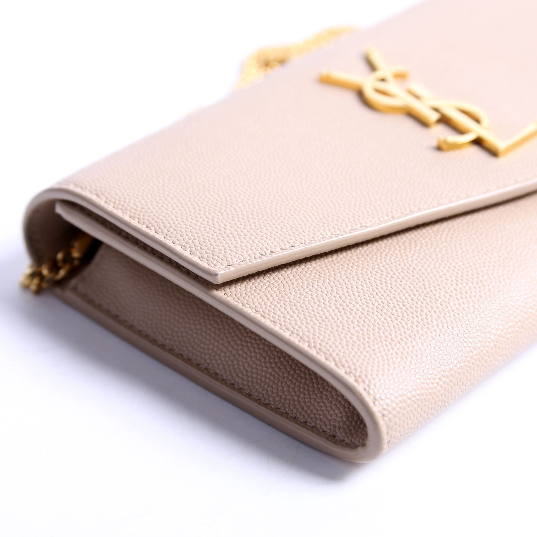 Uptown Chain Wallet Grain De Poudre 607788 Beige