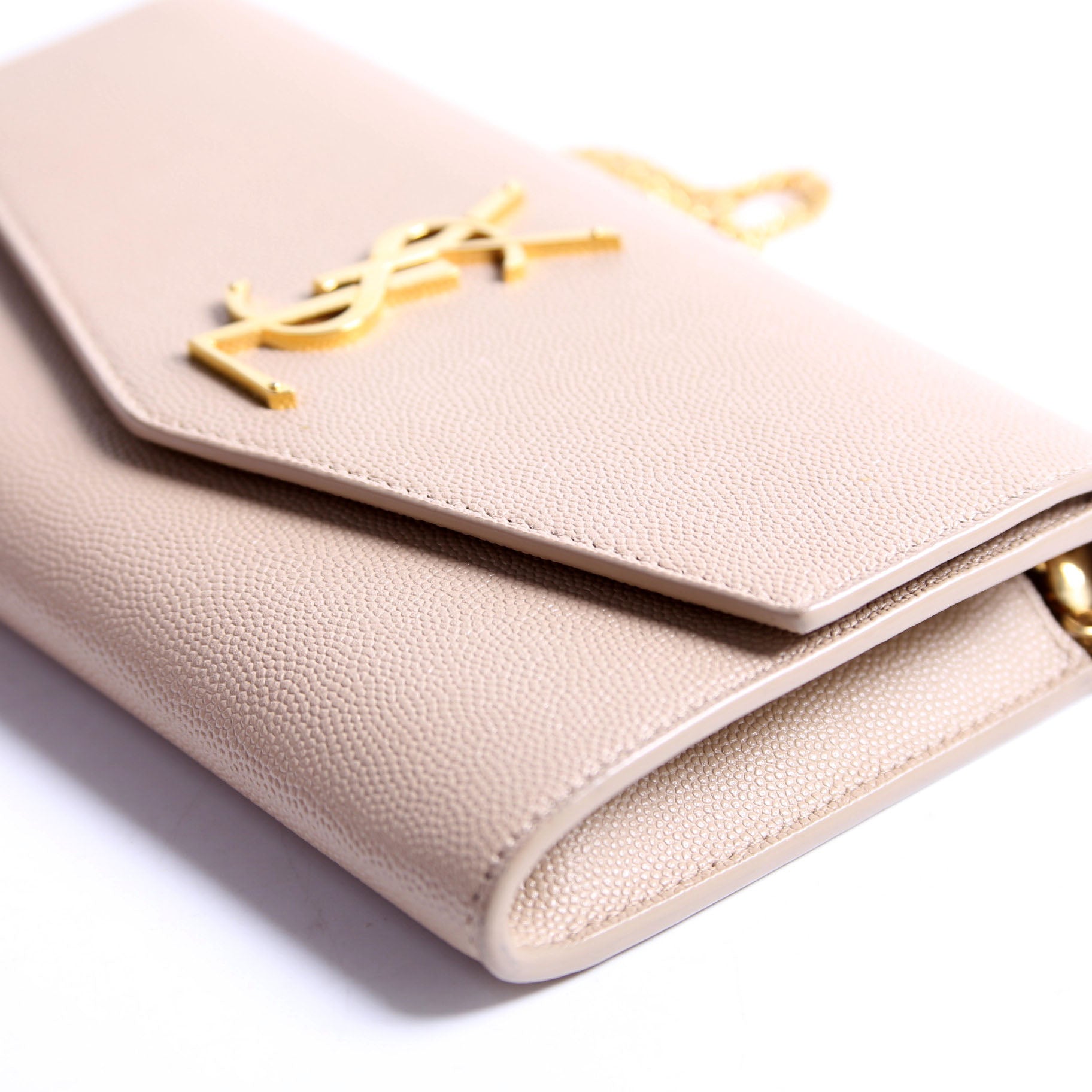 Uptown Chain Wallet Grain De Poudre 607788 Beige