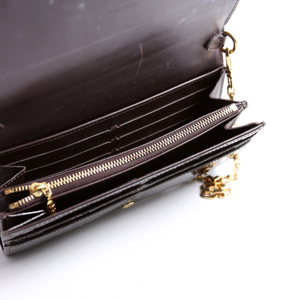 Chaine Wallet Vernis Burgundy