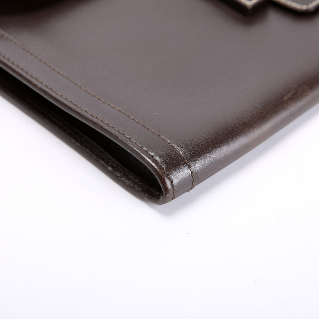 Hermes Jige PM Clutch Box Calfskin Brown