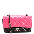 Classic Flap Mini Rectangle Bi-Color Patent 29M Black/Pink
