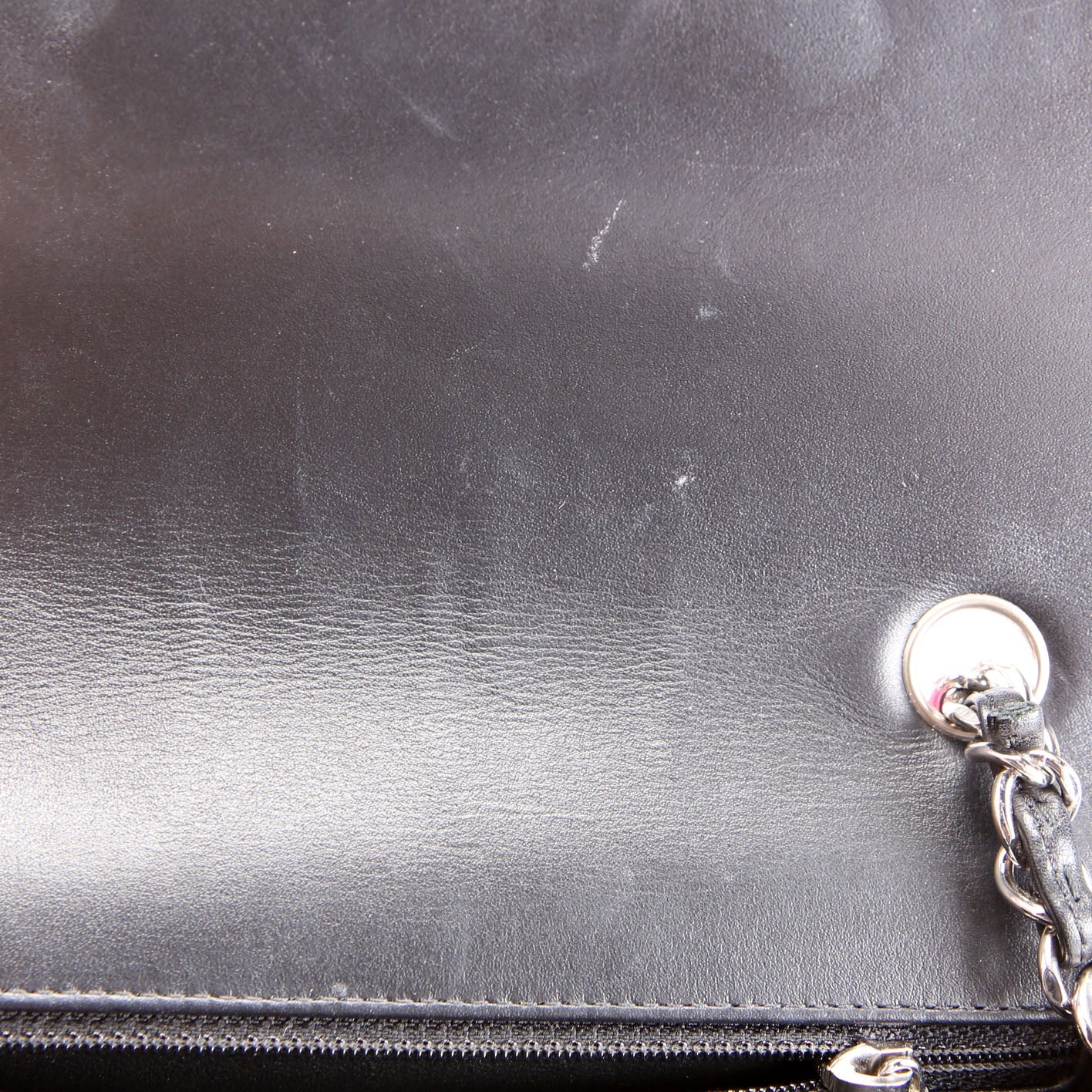 Classic Flap Mini Rectangle Bi-Color Patent 29M Black/Pink
