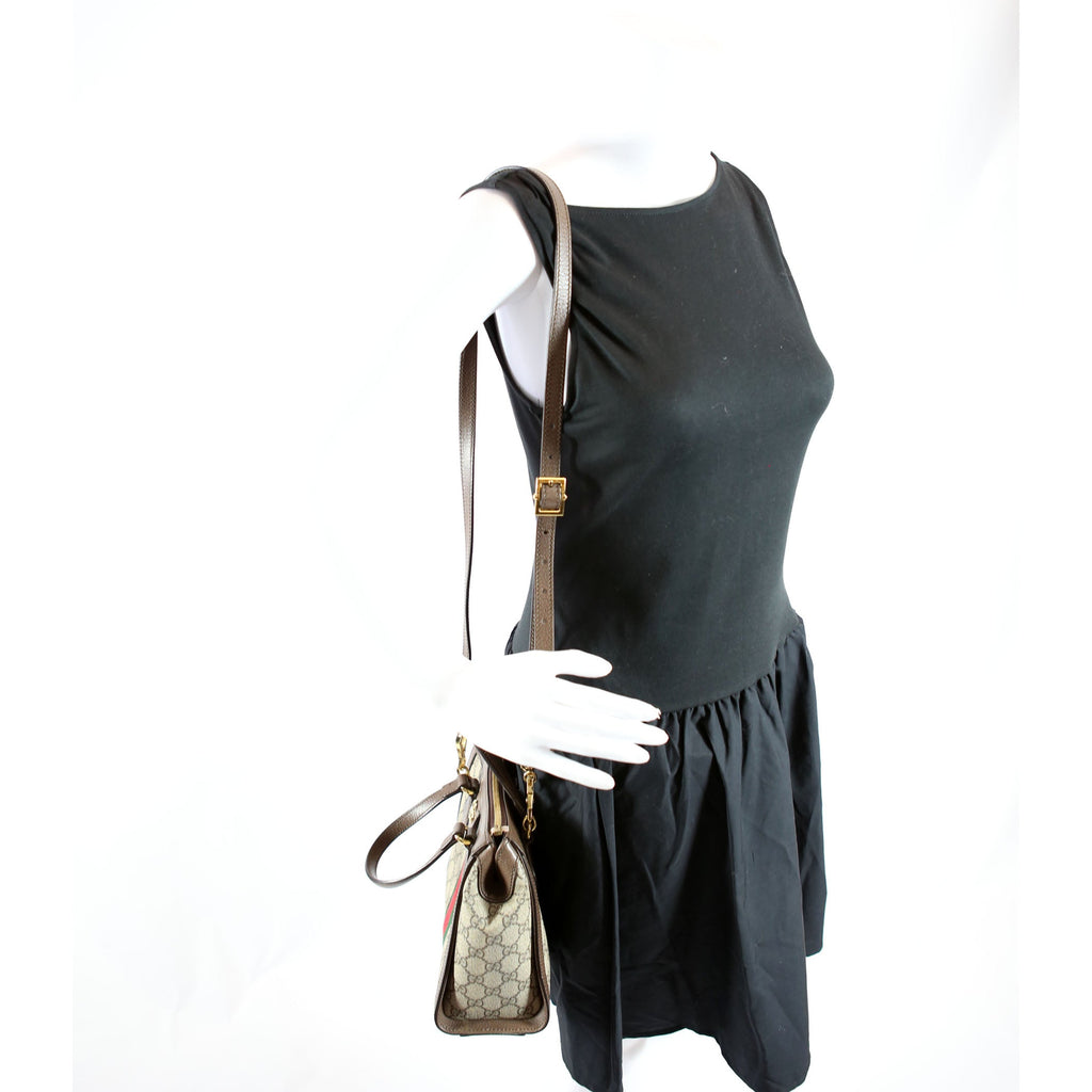 547551 GG Supreme Ophidia Small Tote Brown