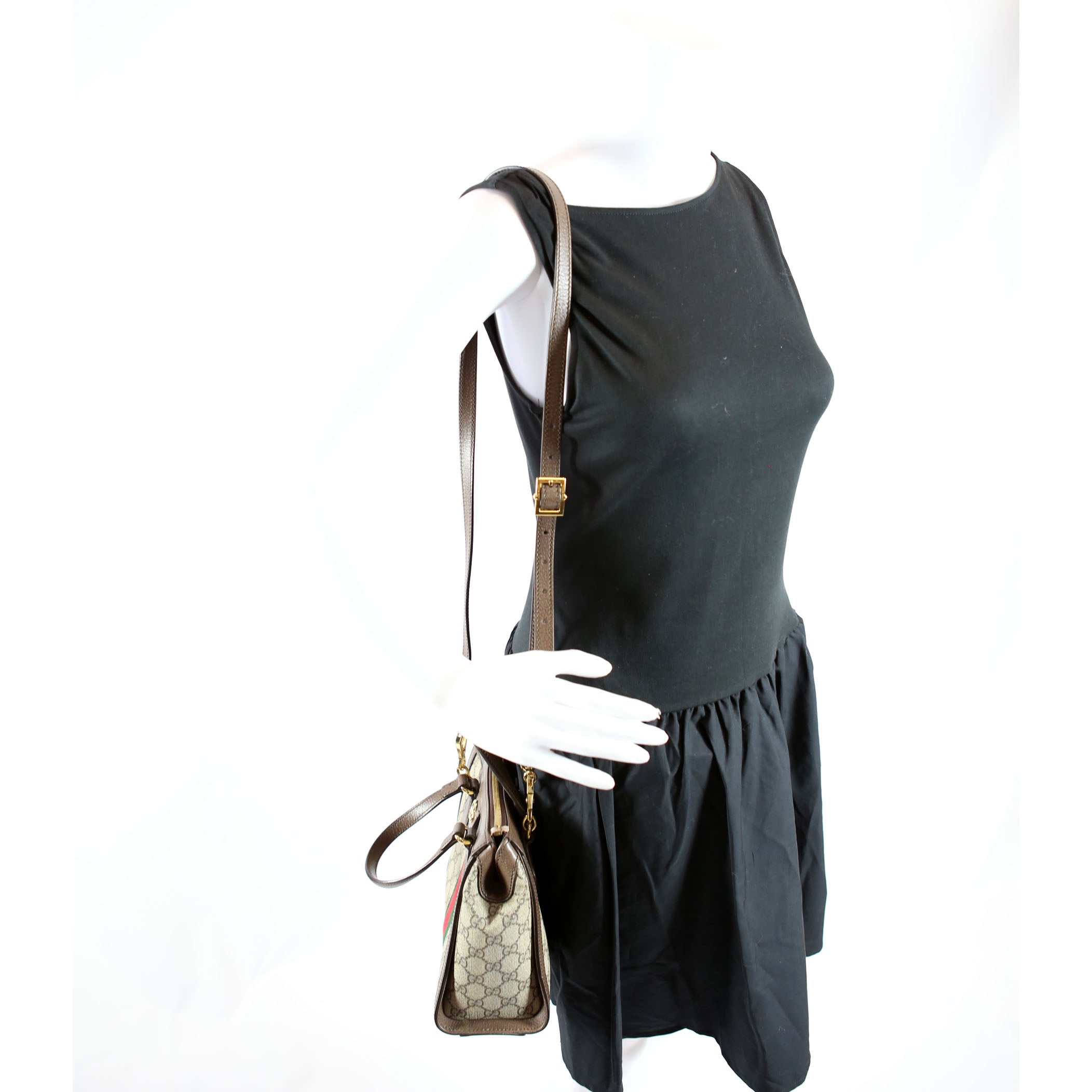 547551 GG Supreme Ophidia Small Tote Brown